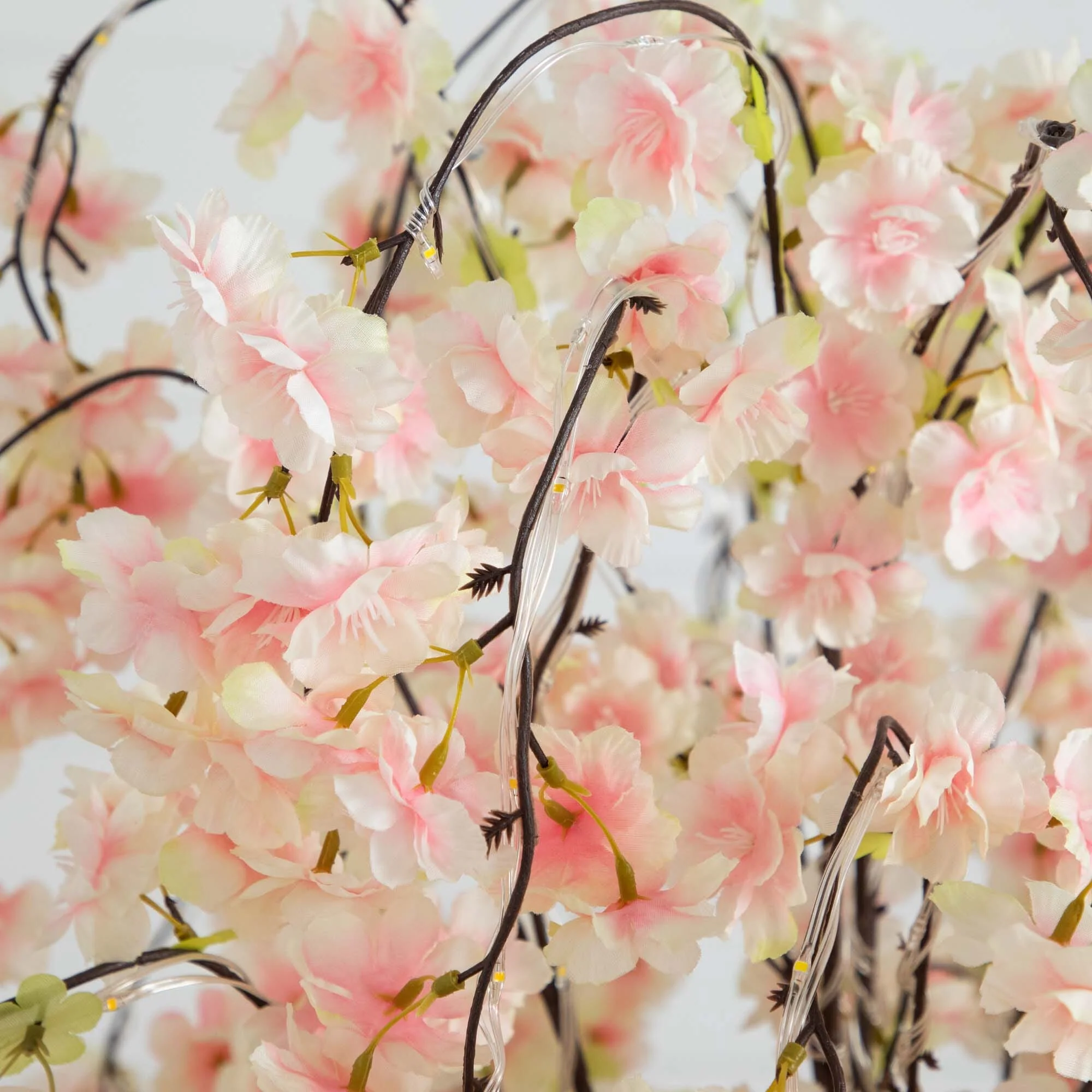 5’ Lighted Artificial Cascading Cherry Blossom Tree with 320 Warm White LED Lights - Image 5