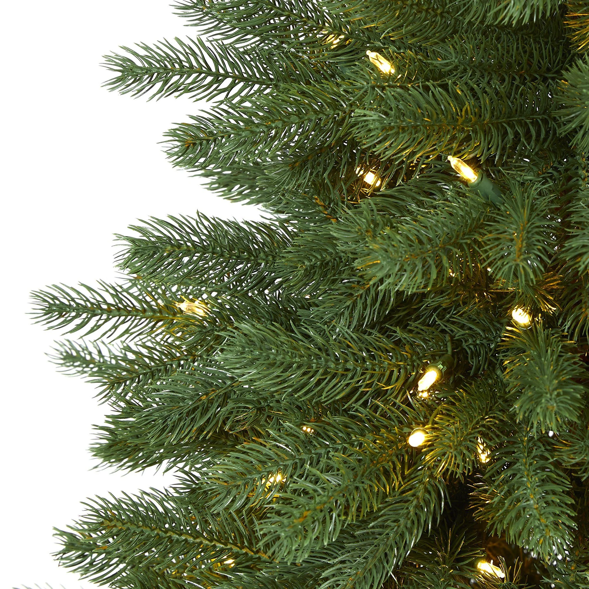 5' Napa Valley Pine Artificial Christmas Tree with 200 Warm White LED Lights, 335 Bendable Branches on a Faux Wood Stand - Image 3
