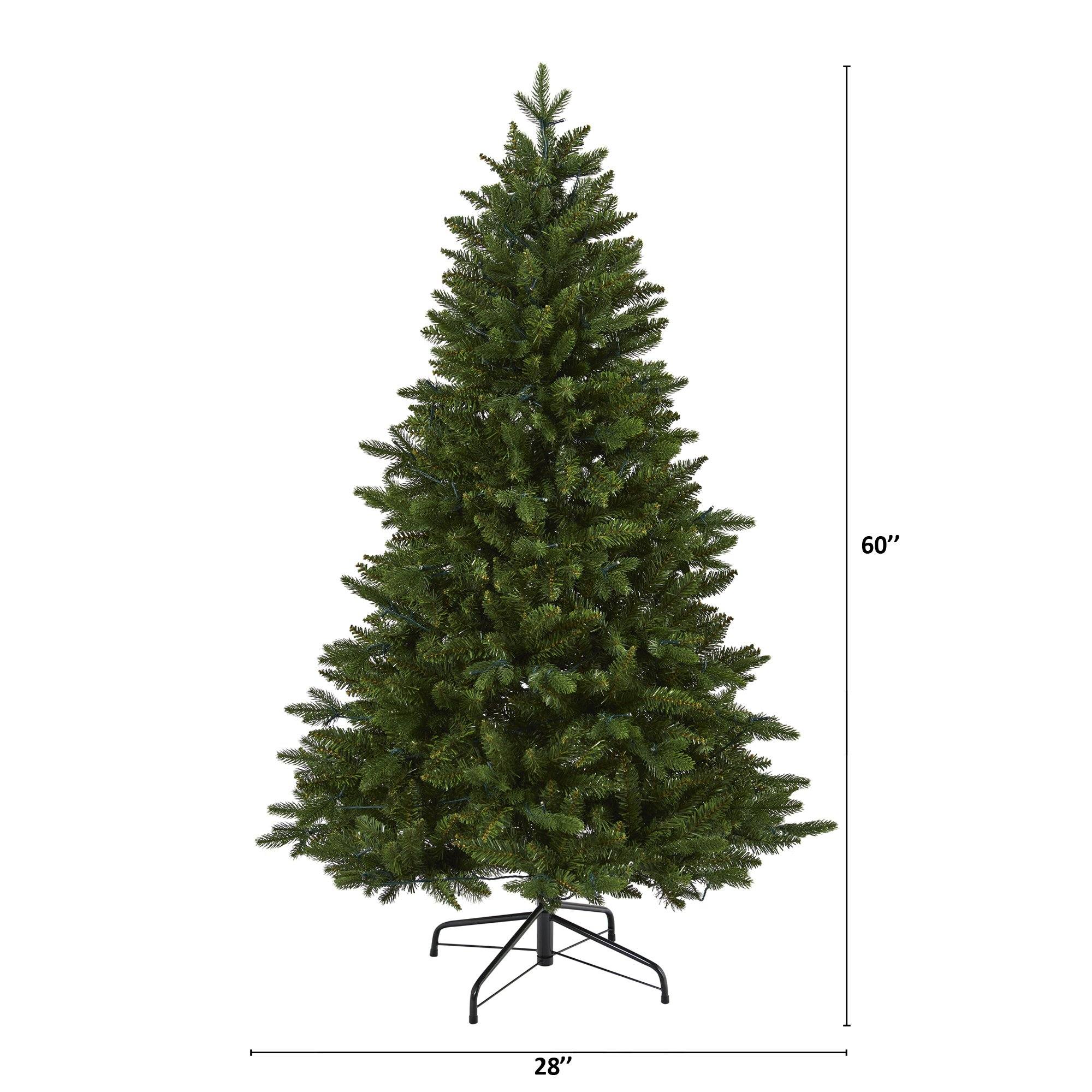 5' New Hampshire Fir Artificial Christmas Tree with 150 LED Lights - Image 2