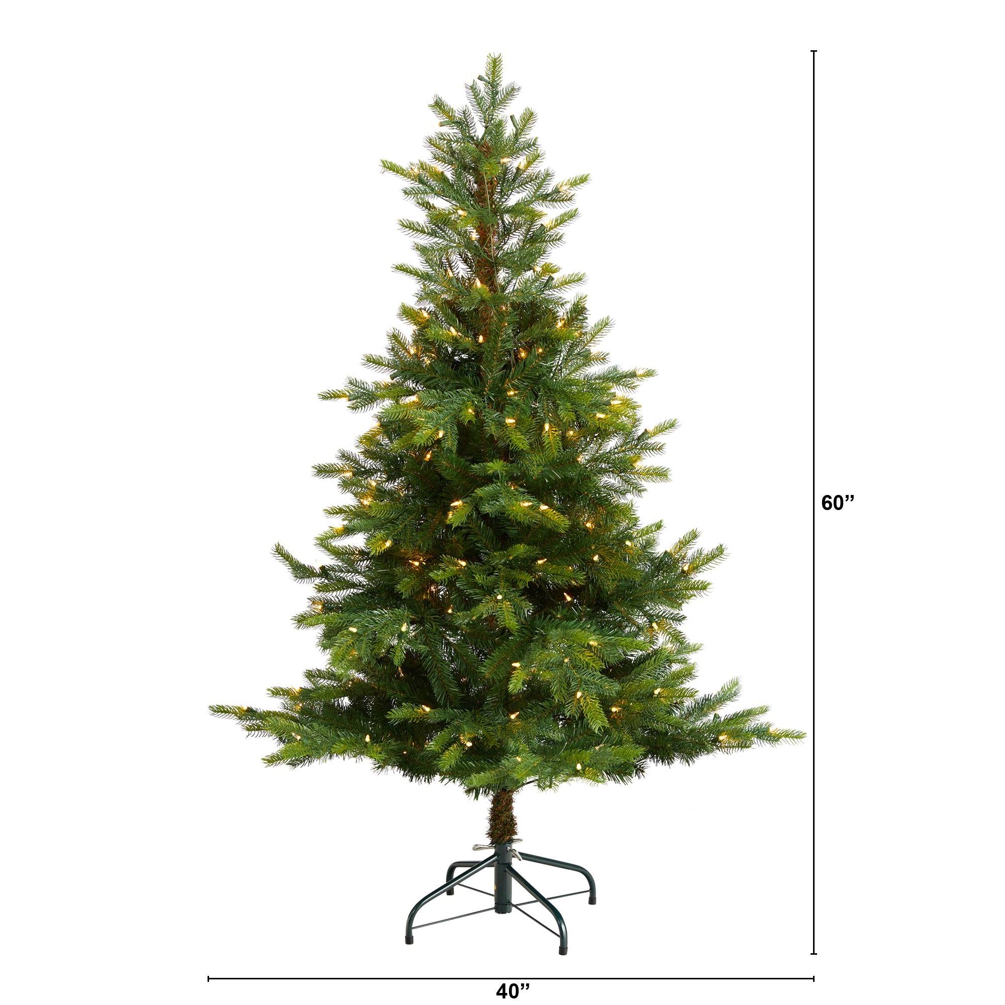 5’ North Carolina Spruce Artificial Christmas Tree with 200 Clear Lights and 375 Bendable Branches - Image 2