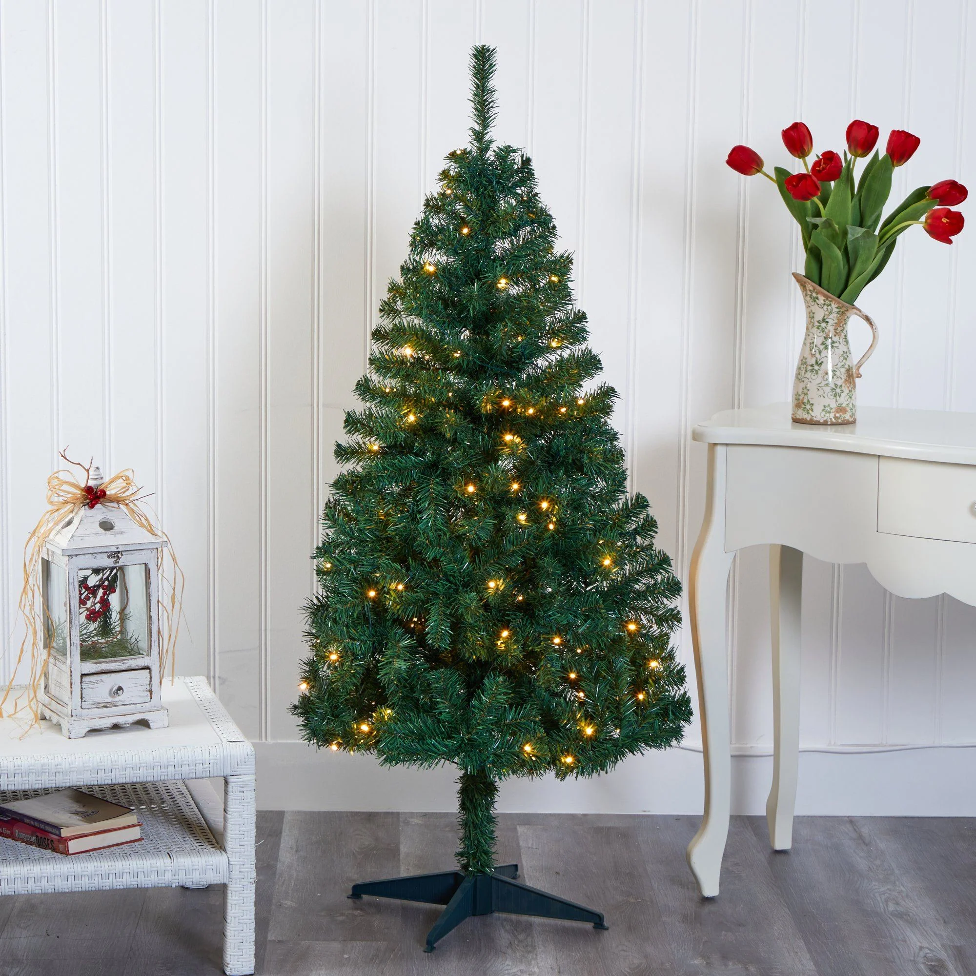 5' Northern Tip Pine Artificial Christmas Tree with 150 Clear LED Lights - Image 6