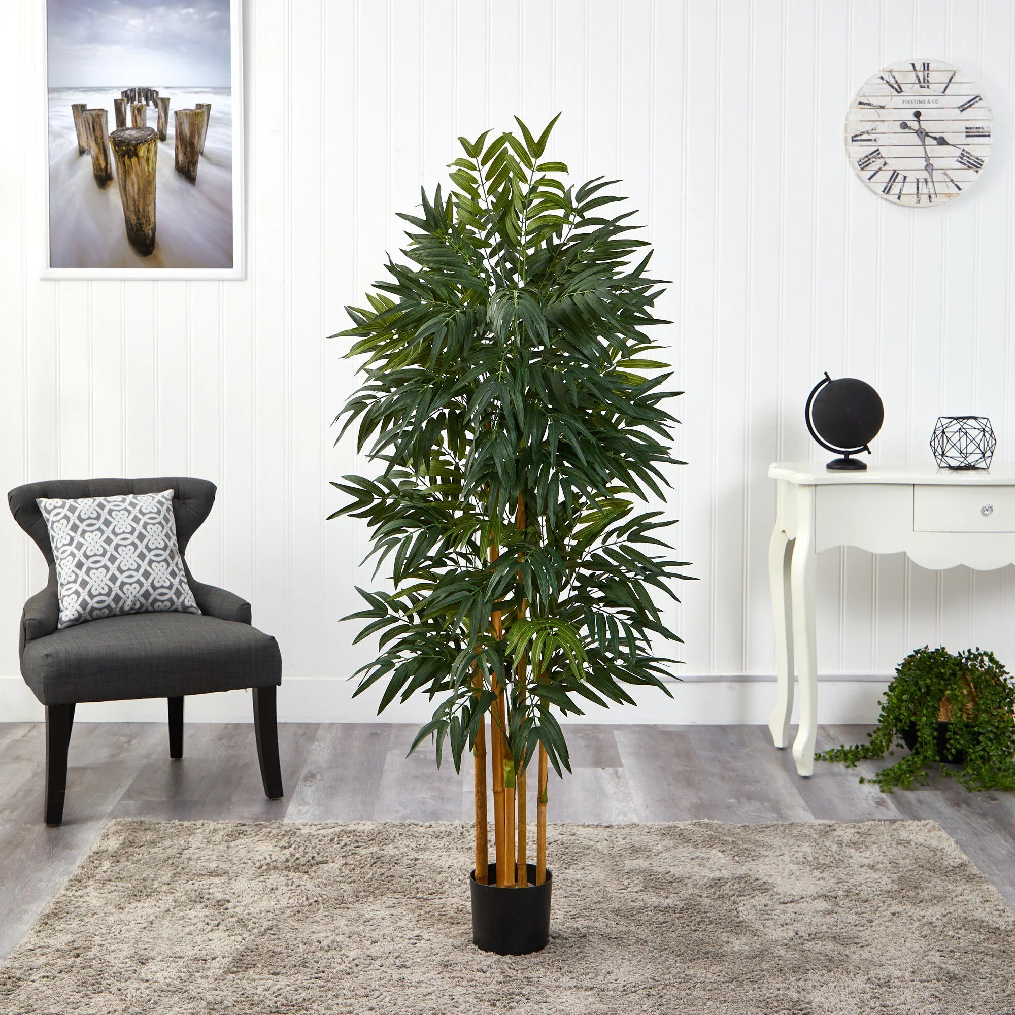5’ Phoenix Palm Artificial tree with Natural Trunk - Image 3