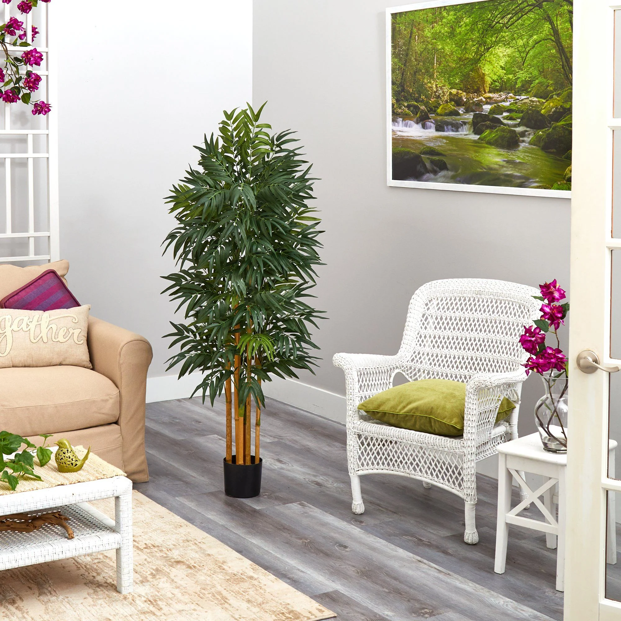 5’ Phoenix Palm Artificial tree with Natural Trunk - Image 4