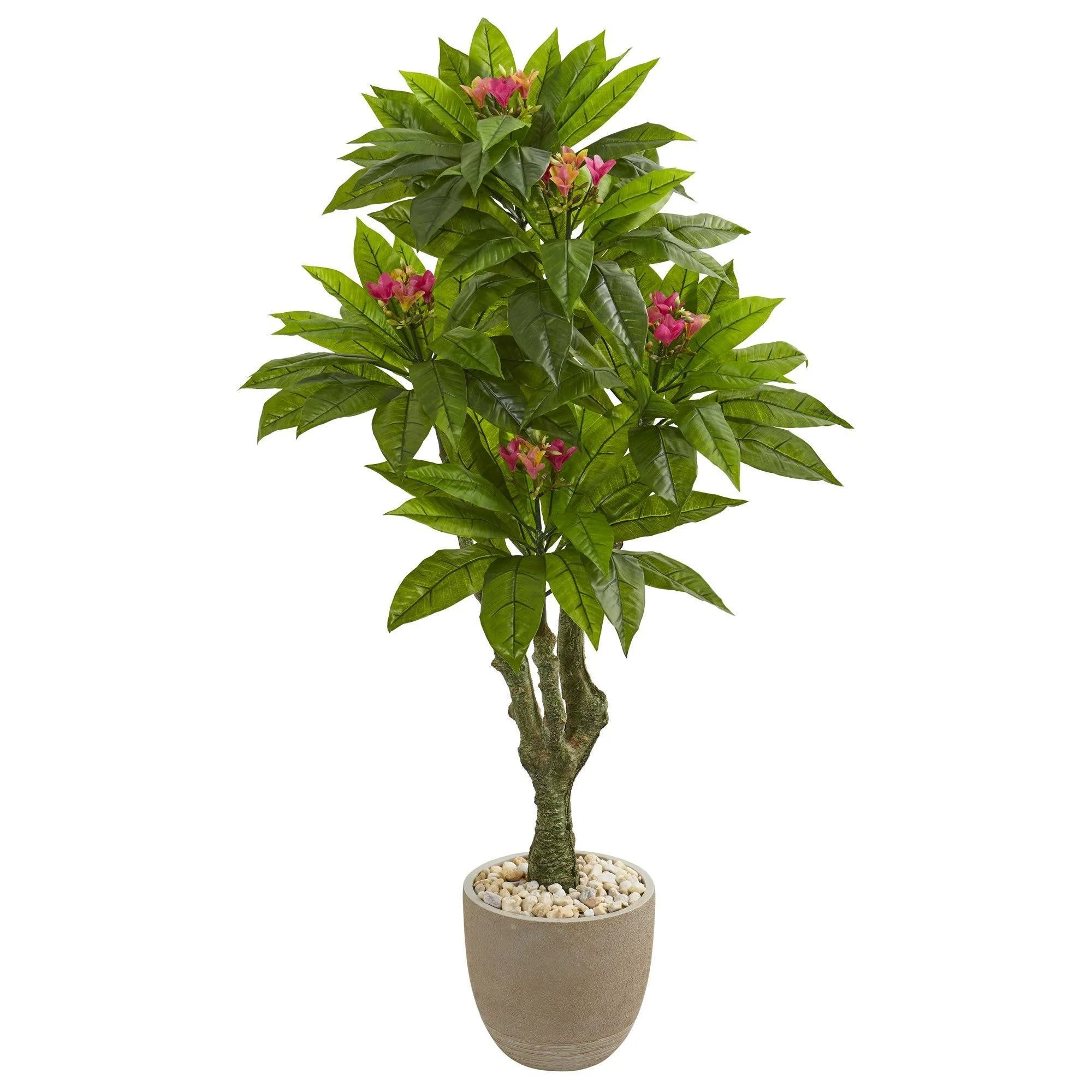 5’ Plumeria Artificial Tree in Decorative Planter (Indoor/Outdoor) - Image 6