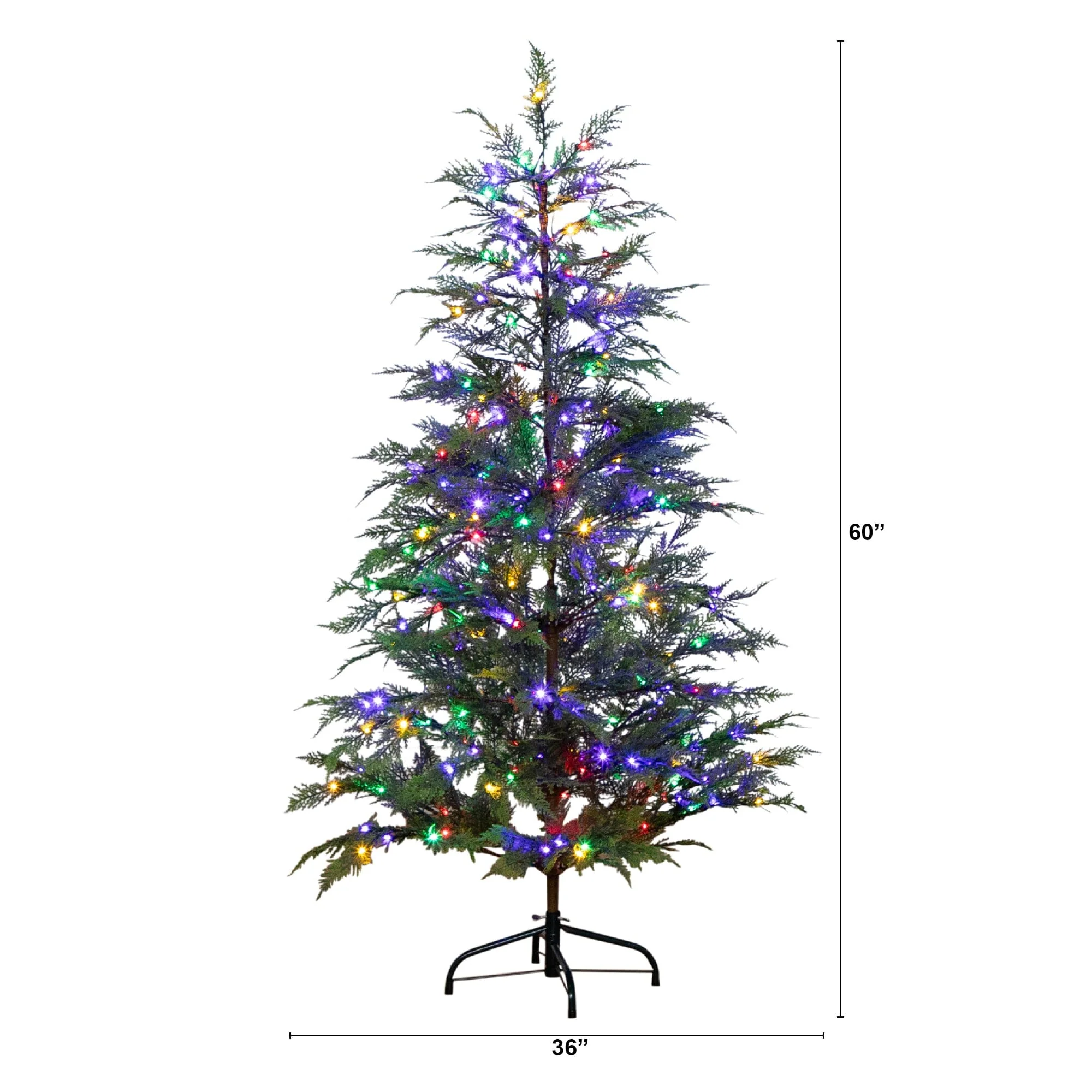 5’ Pre-Lit Artificial Park City Pine Christmas Tree with 200 Multicolored LED Dewdrop Lights - Image 6