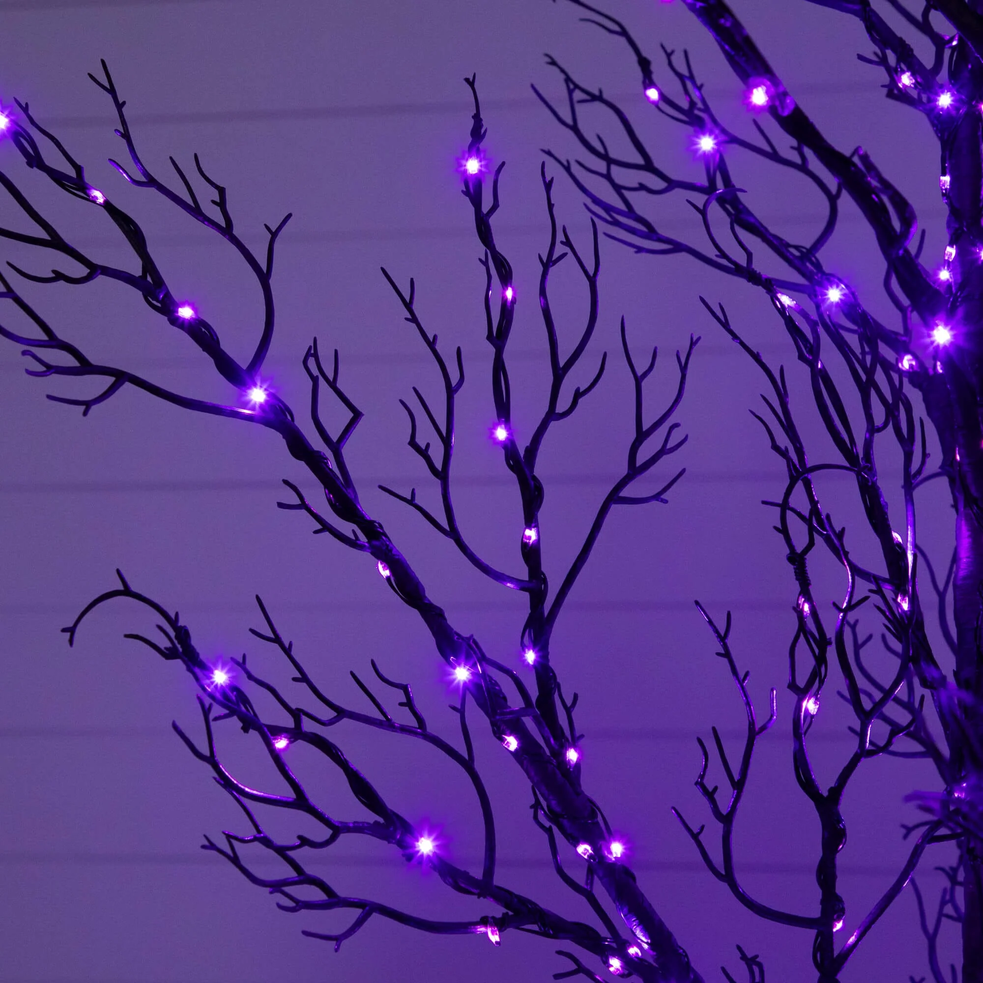 5' Pre-Lit Halloween Minimalist Twig Artificial Fall Tree with 240 Orange & Purple LED Lights - Image 4