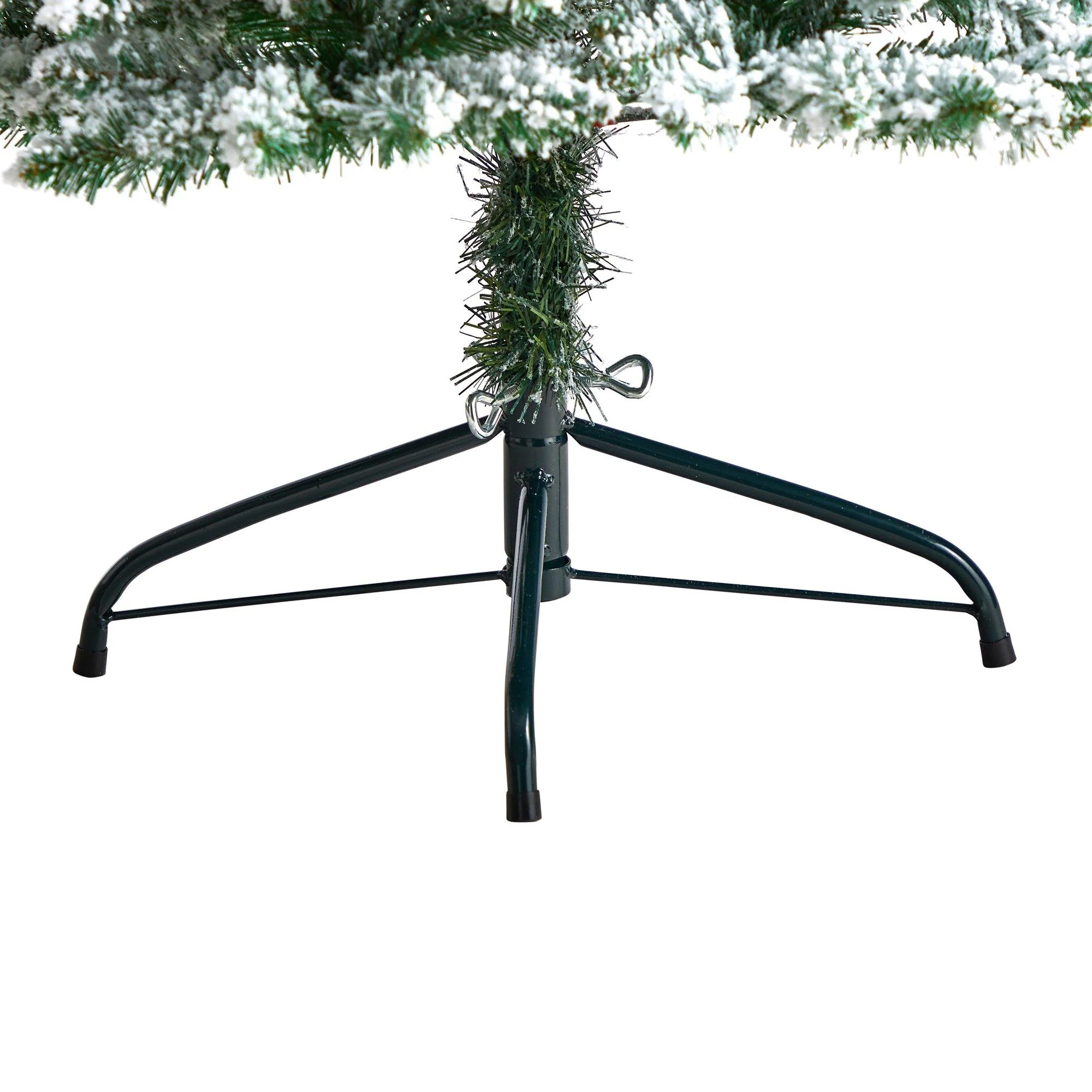 5’ Slim Flocked Montreal Fir Christmas Tree with 150 Warm White LED Lights and 491 Bendable Branches - Image 6