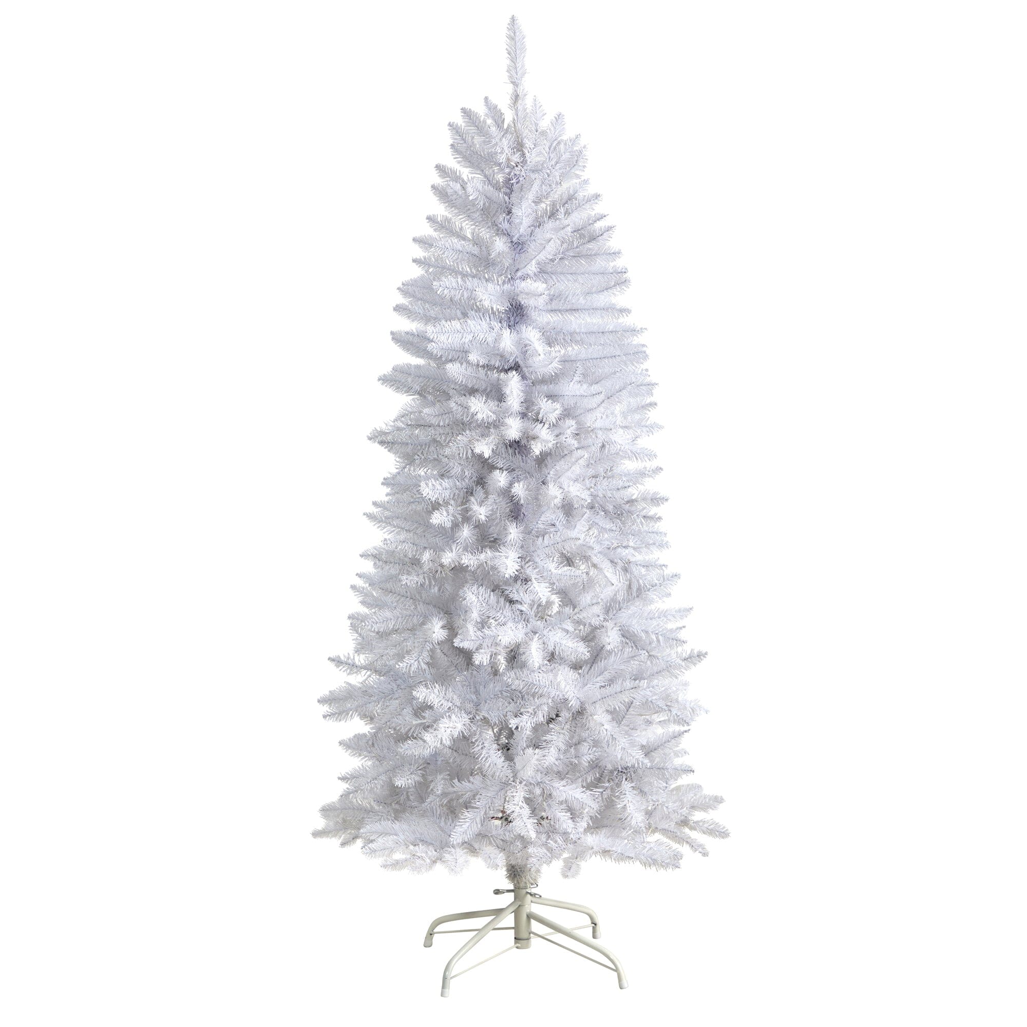 5’ Slim White Artificial Christmas Tree with 491 Bendable Branches - Image 3