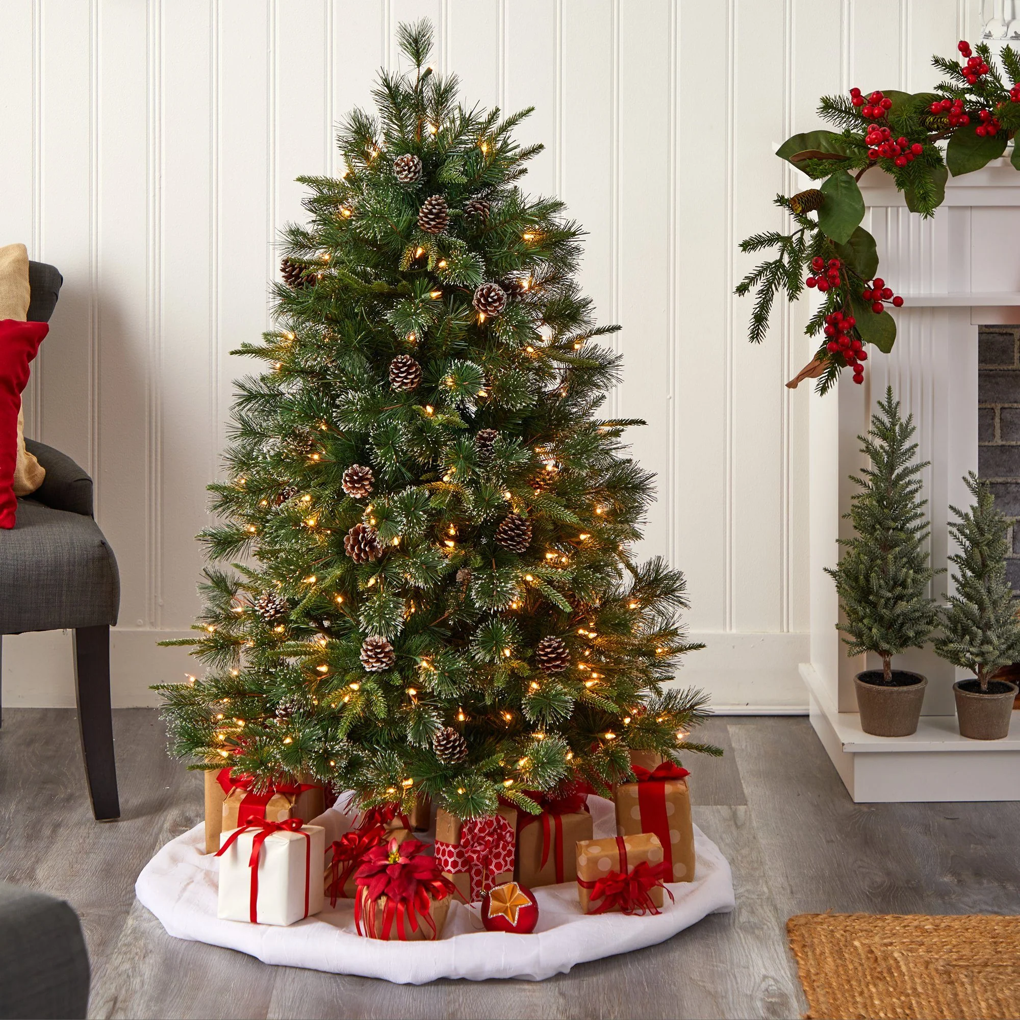 5’ Snowed Tipped Clermont Pine Artificial Christmas Tree - Image 7