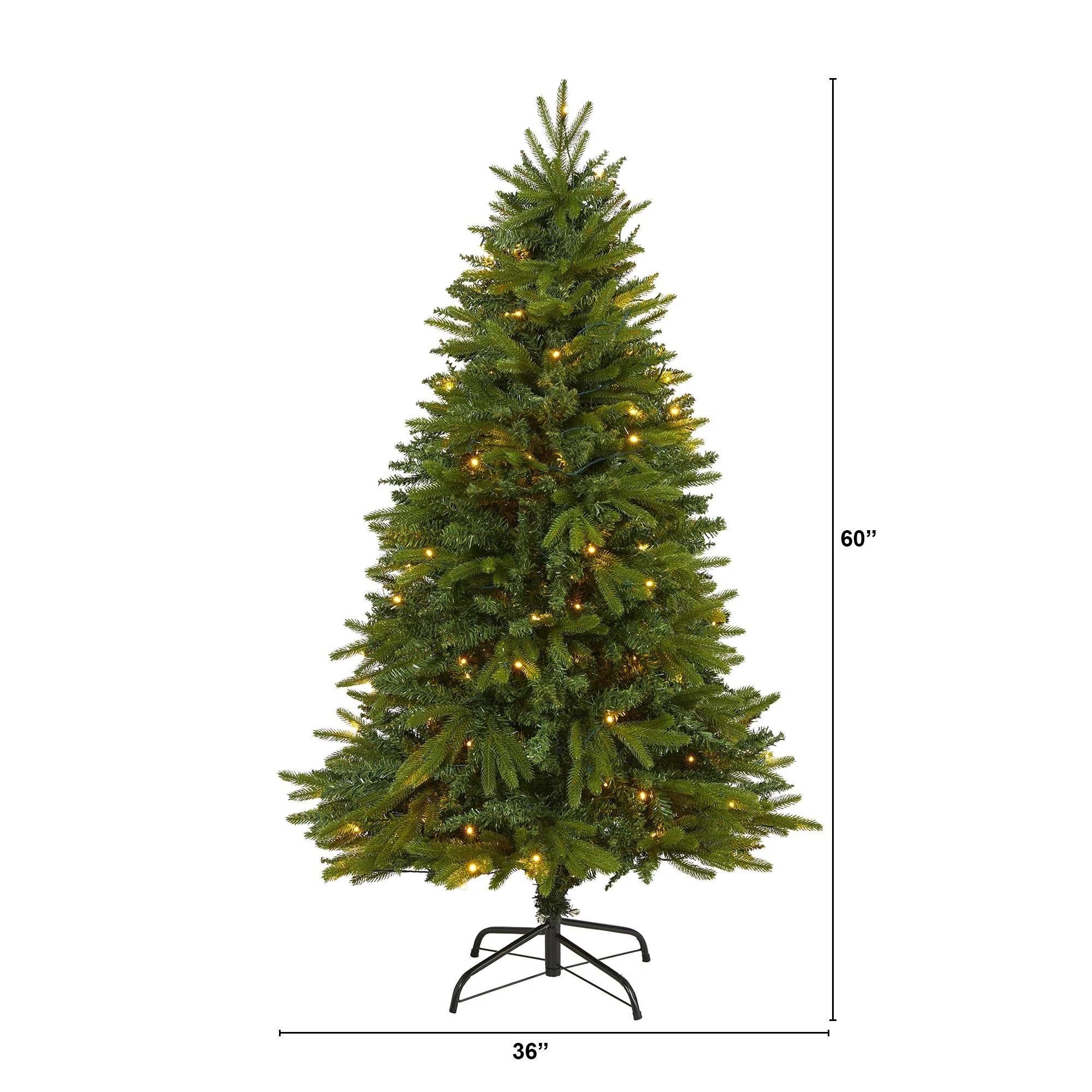 5' Sun Valley Fir Artificial Christmas Tree with 200 Clear LED Lights - Image 2