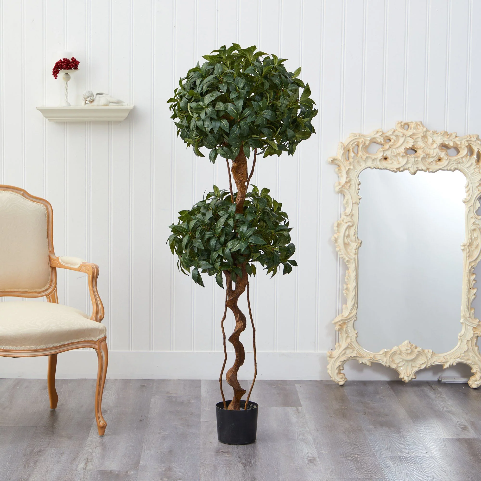 5’ Sweet Bay Double Ball Topiary Artificial Tree - Image 4