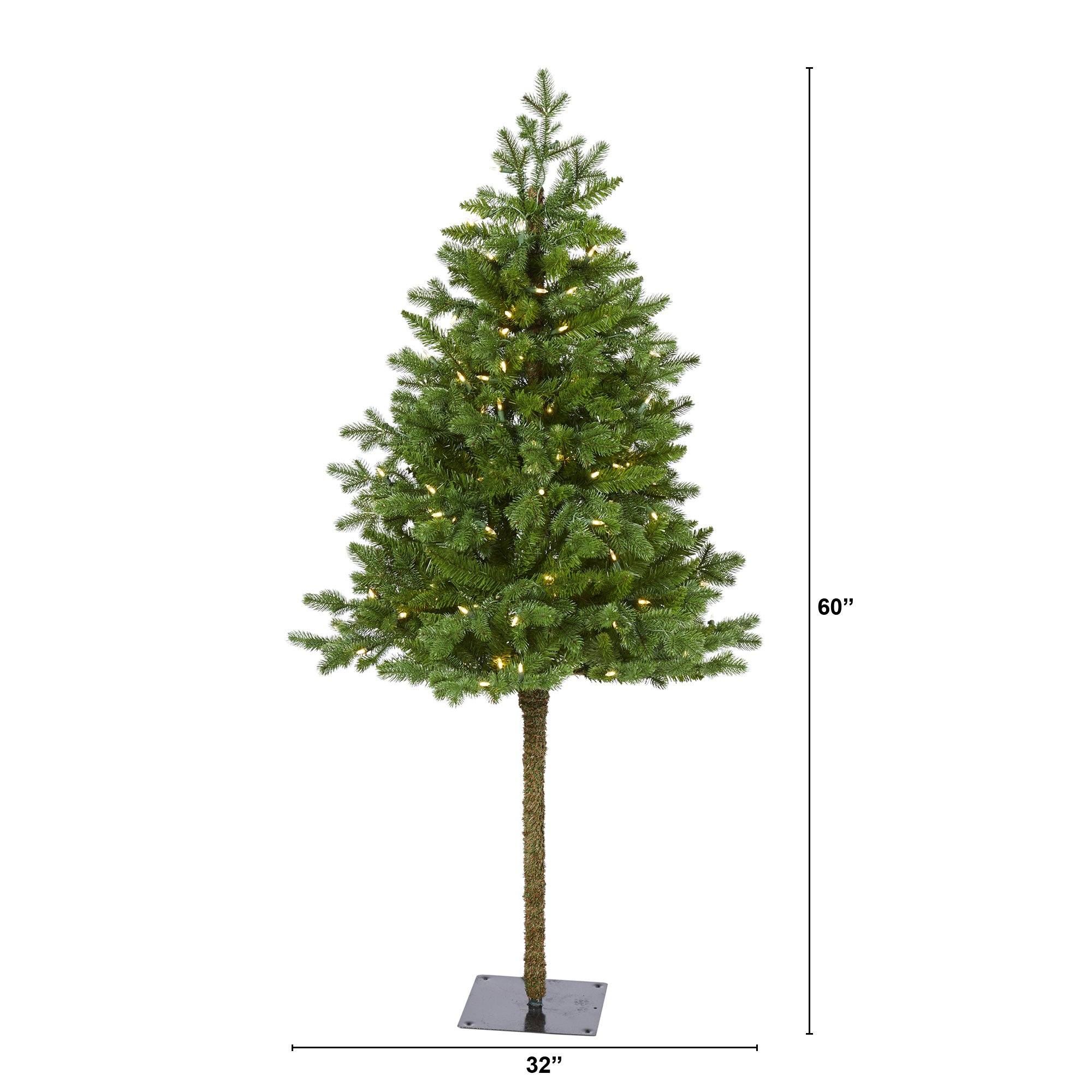5' Swiss Alpine Artificial Christmas Tree with 150 Clear LED Lights and 270 Bendable Branches - Image 2