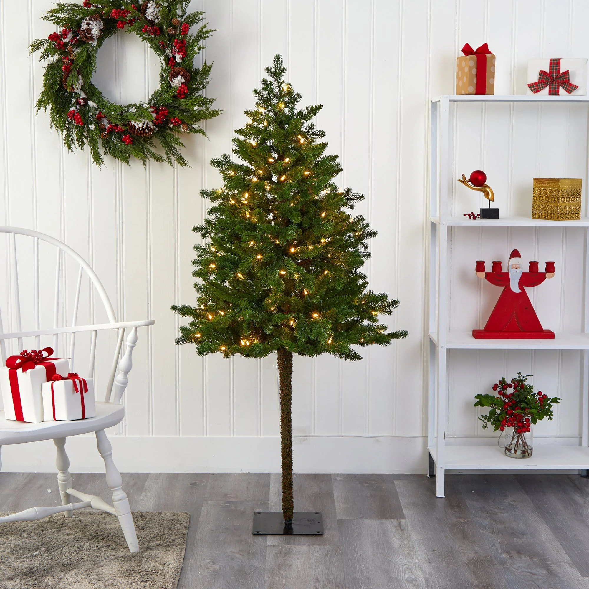 5' Swiss Alpine Artificial Christmas Tree with 150 Clear LED Lights and 270 Bendable Branches - Image 6