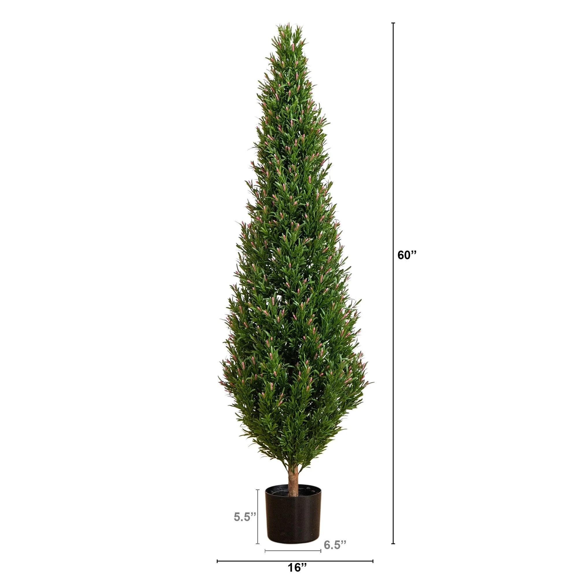 5' UV Resistant Artificial Rosemary Cone Topiary Tree (Indoor/Outdoor) - Image 7