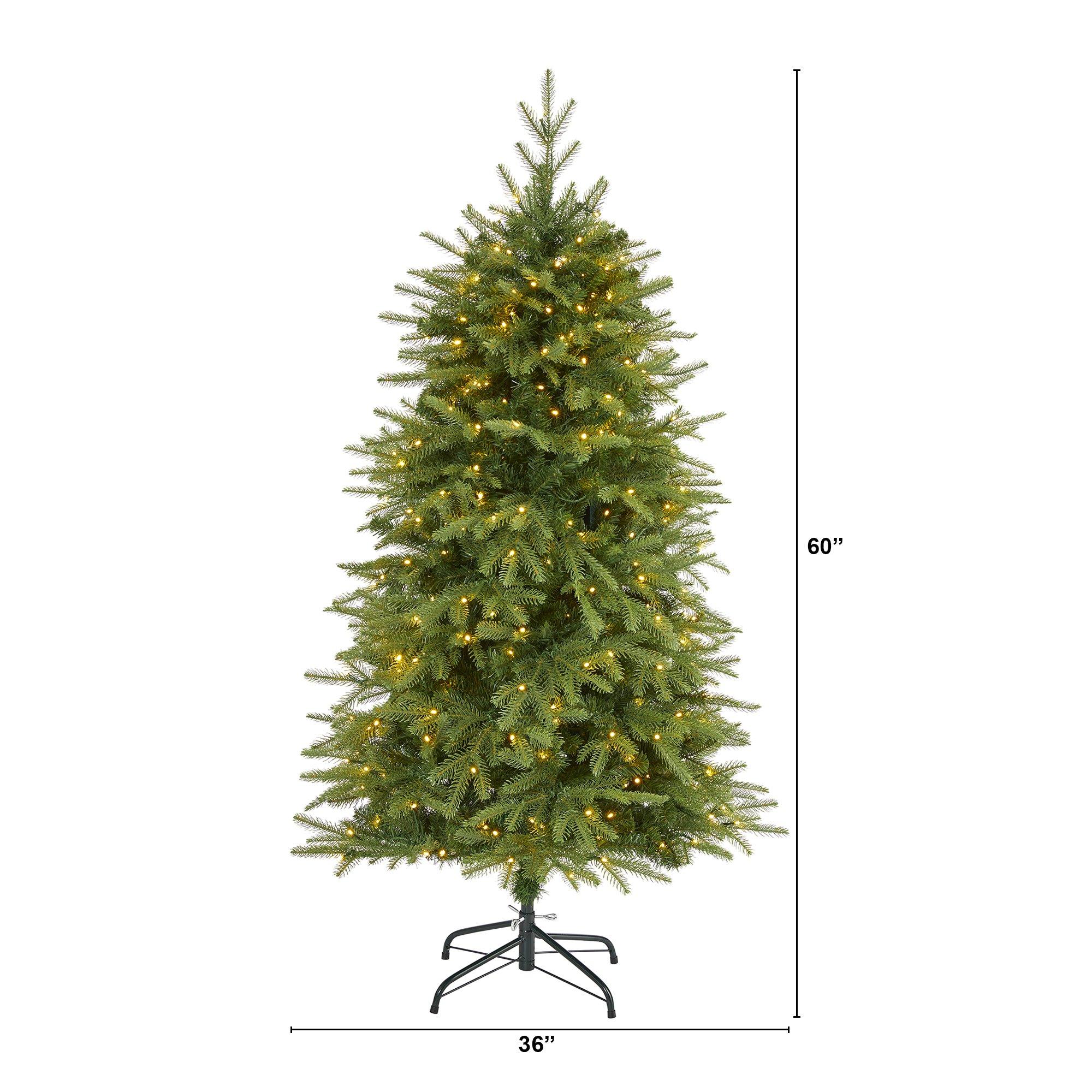 5’ Vancouver Fir “Natural Look” Artificial Christmas Tree with 350 Clear LED Lights and 1054 Bendable Branches - Image 2
