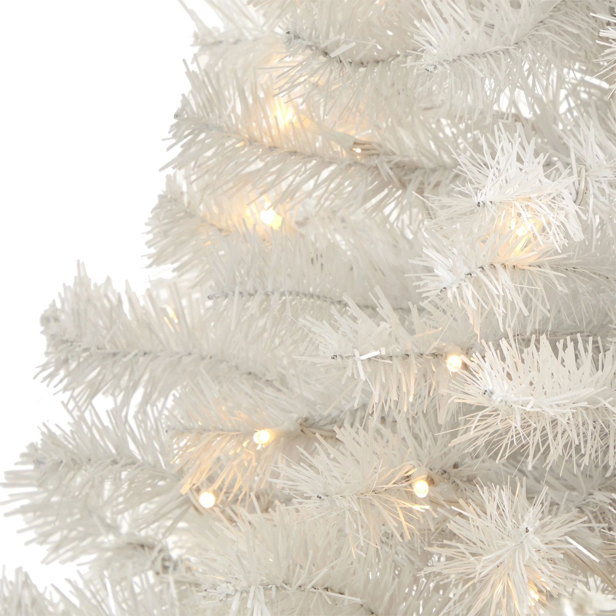 5' White Artificial Christmas Tree with 350 Bendable Branches and 150 Clear LED Lights - Image 3