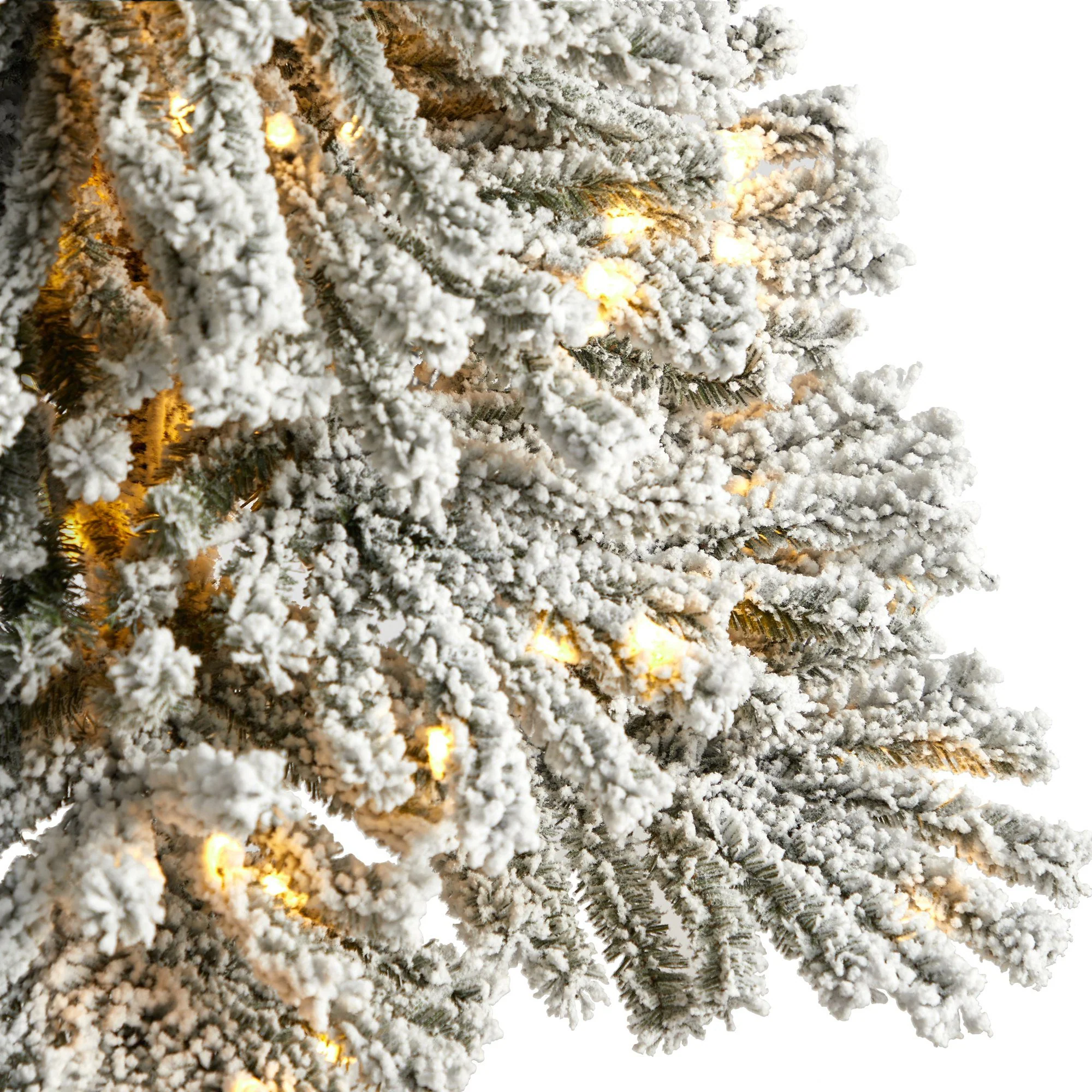 5' Winter Flocked Leaning Christmas Tree Pre-Lit - Image 4