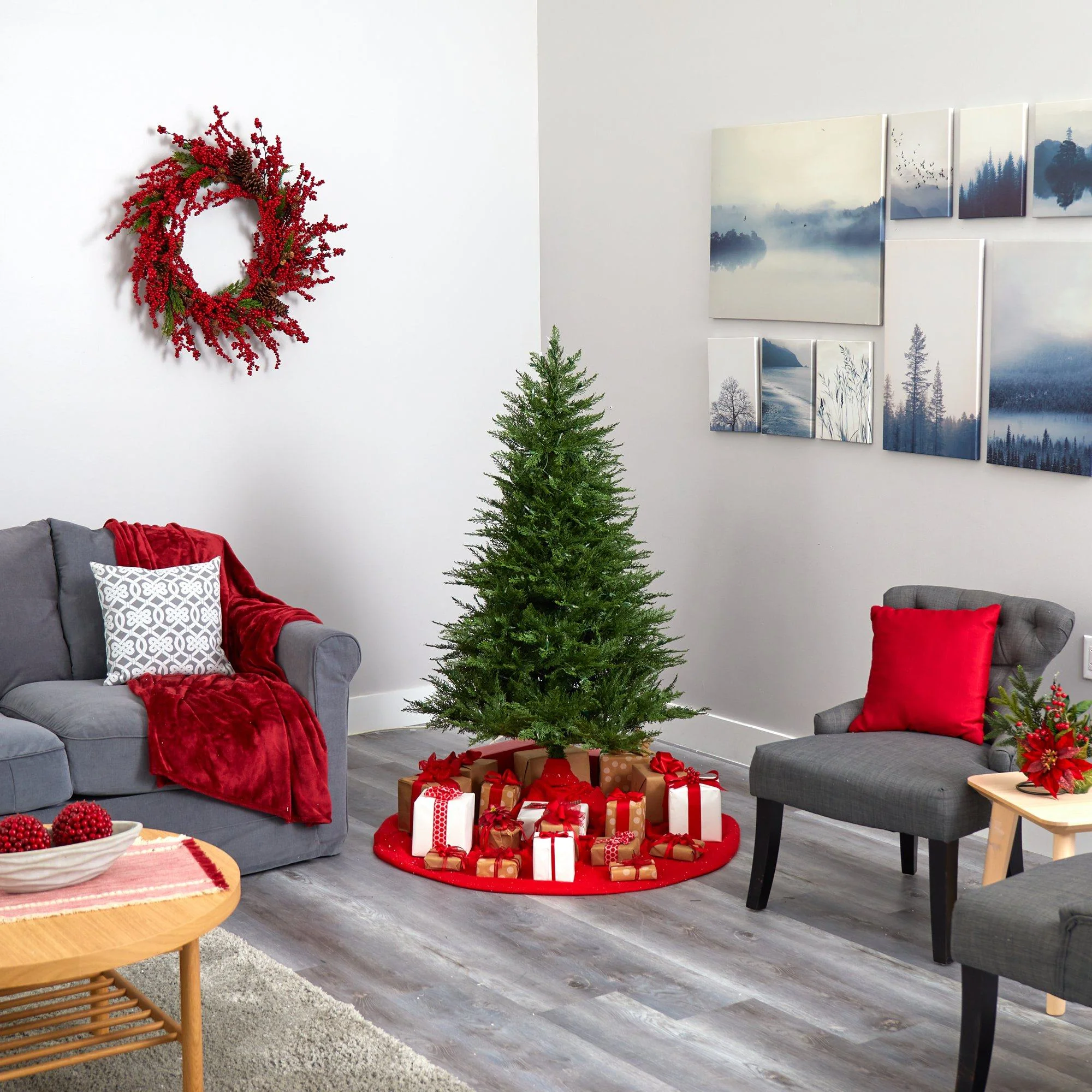 5’ Wisconsin Fir Artificial Christmas Tree with 250 Warm White LED Lights and 578 Bendable Branches - Image 7