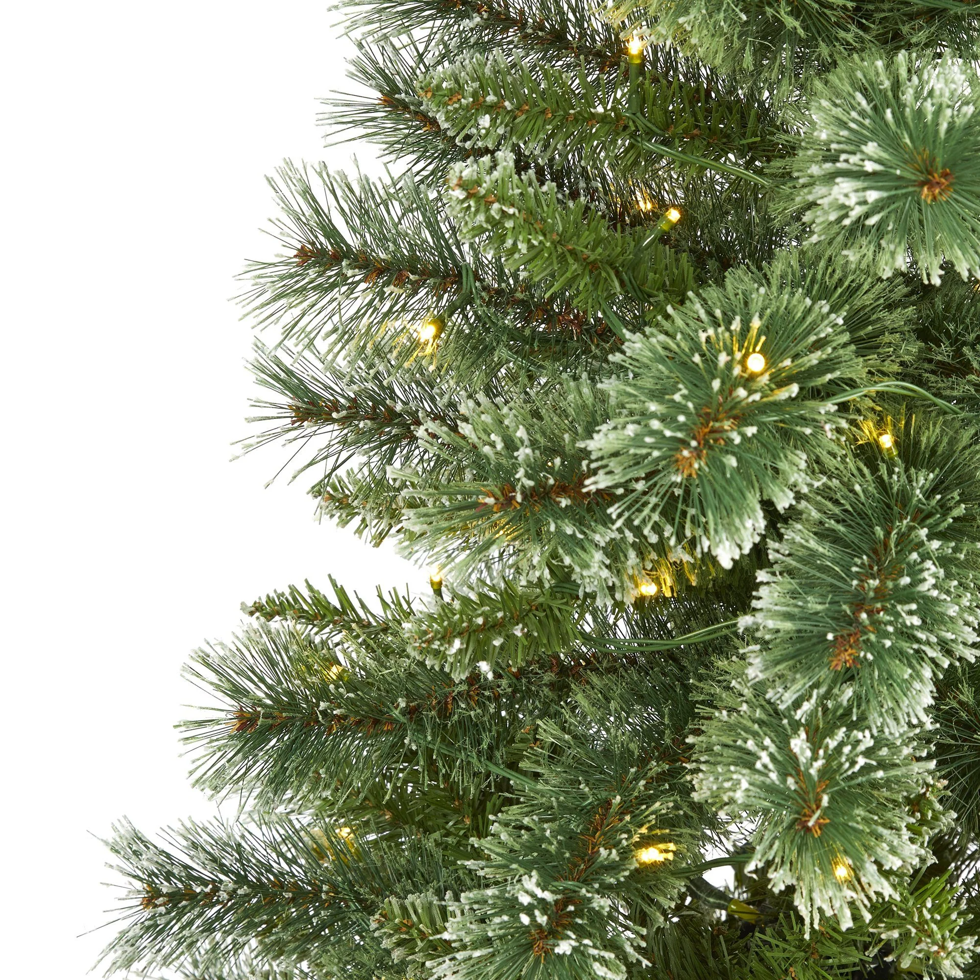 5’ Wisconsin Slim Snow Tip Pine Artificial Christmas Tree with 150 Clear LED Lights - Image 3