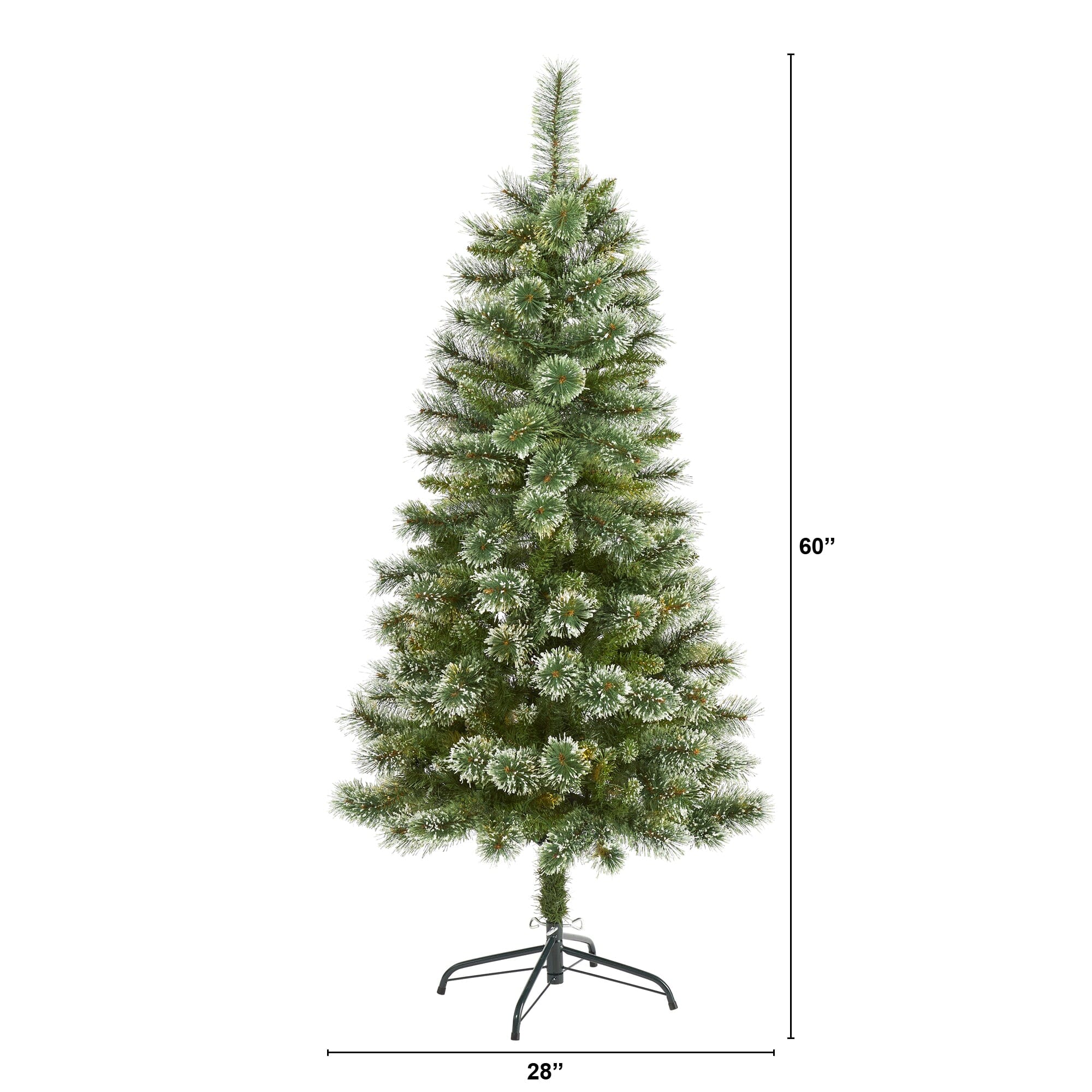 5’ Wisconsin Slim Snow Tip Pine Artificial Christmas Tree with 298 Bendable Branches - Image 2