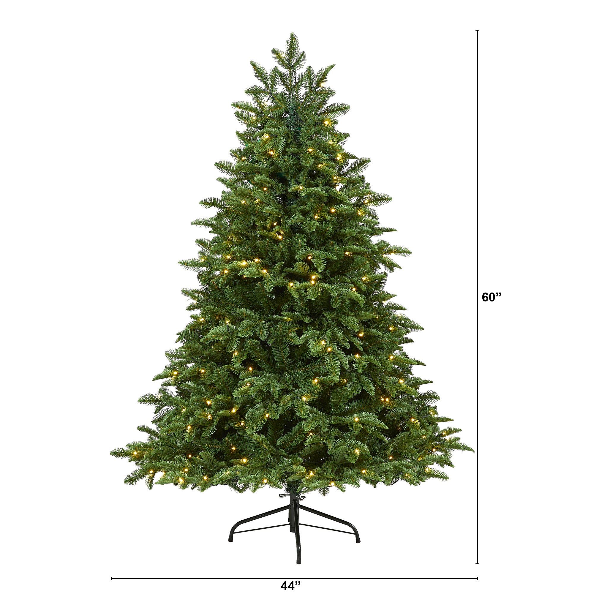 5’ Wyoming Fir Artificial Christmas Tree with 250 Clear LED Lights and 630 Bendable Branches - Image 2