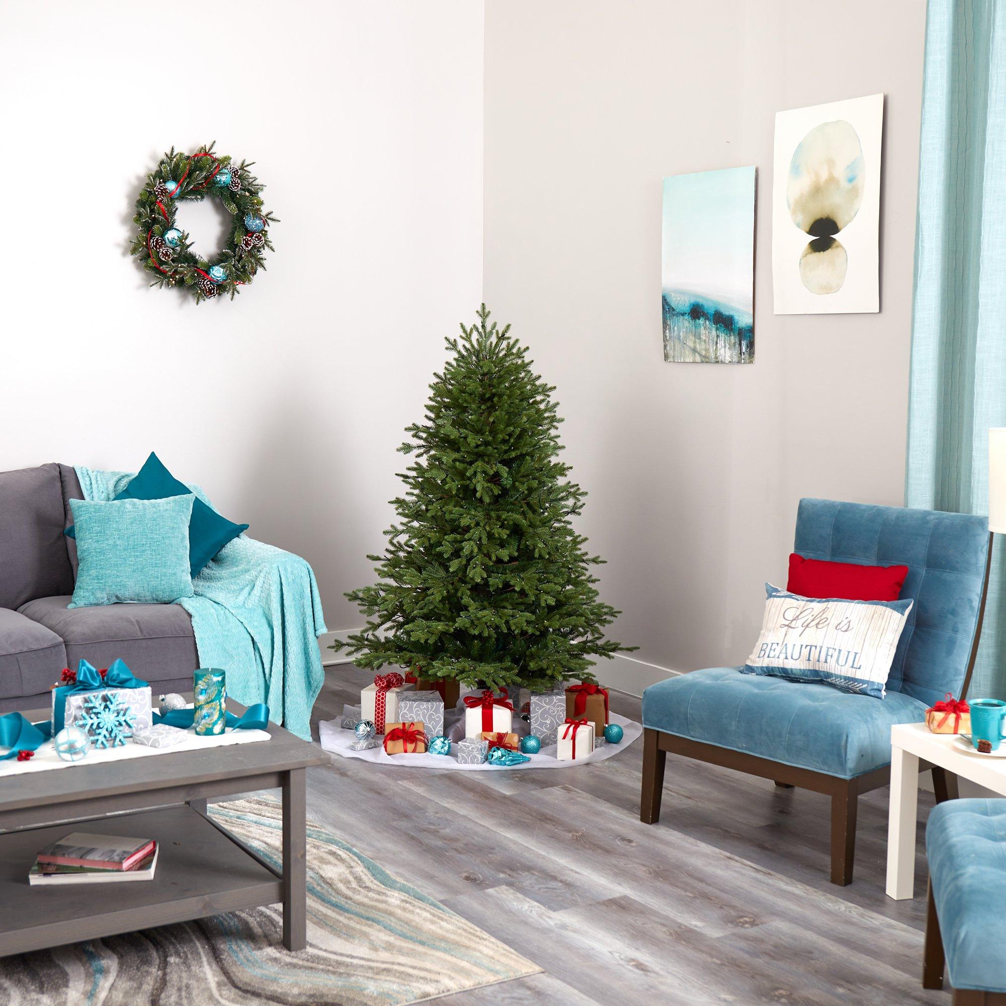 5’ Wyoming Spruce Artificial Christmas Tree with 300 Clear LED Lights and 773 Bendable Branches - Image 7