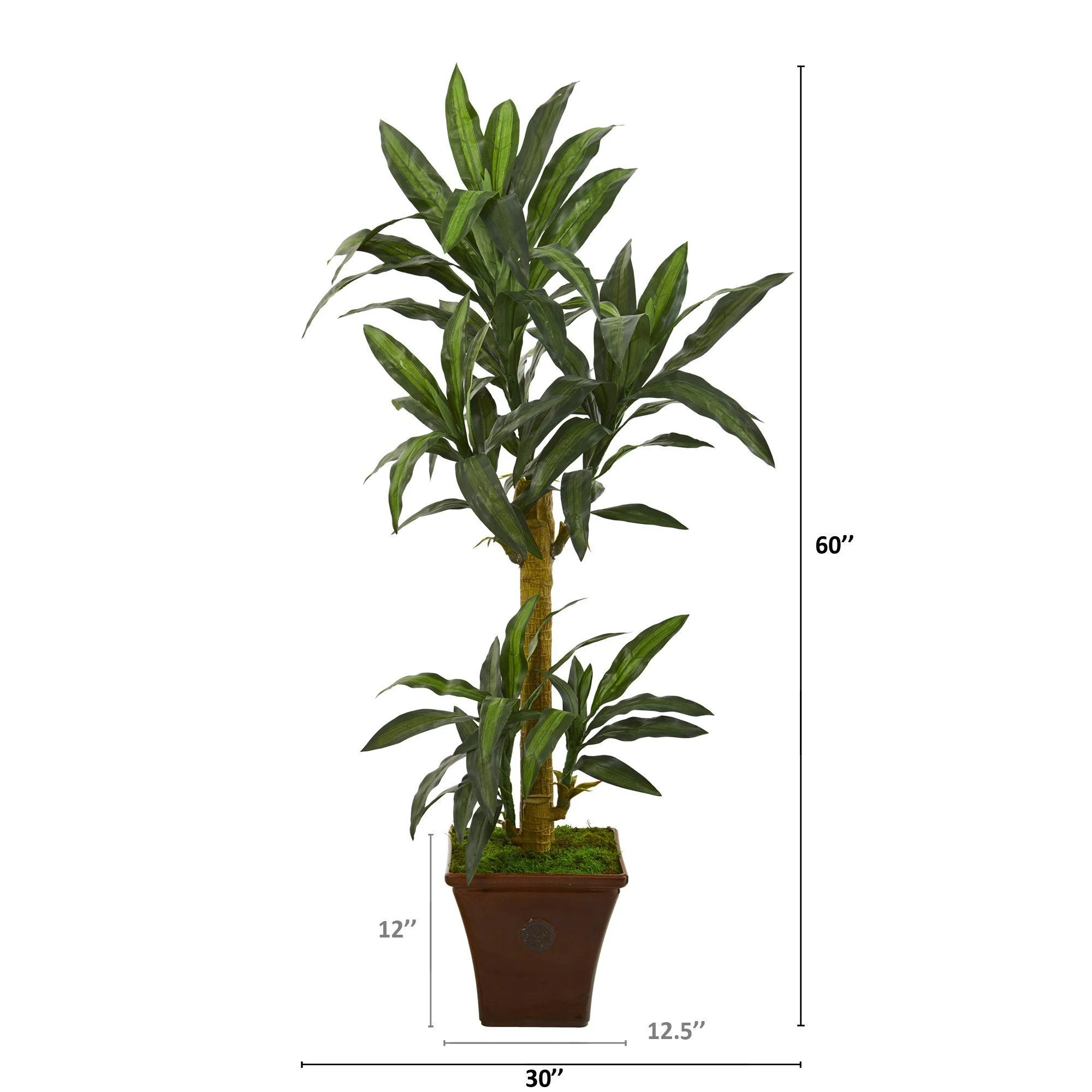 5’ Yucca Artificial Plant in Brown Planter - Image 2