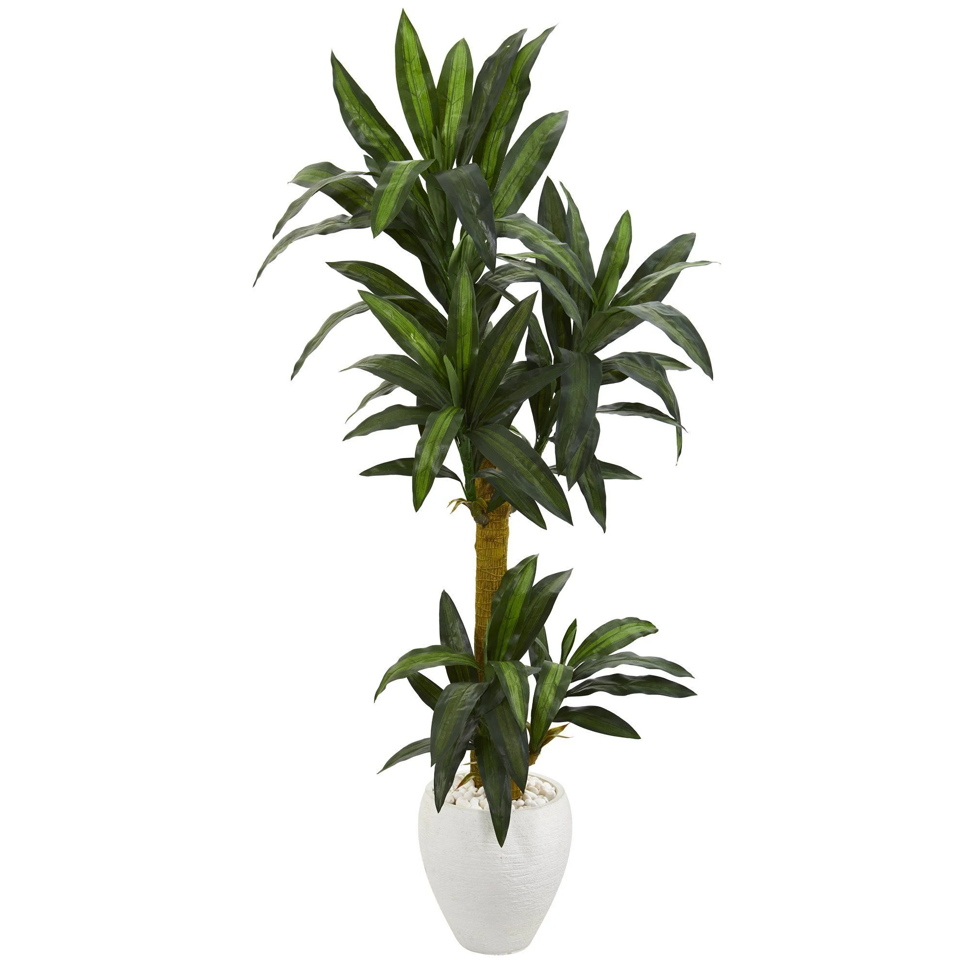 5’ Yucca Artificial Plant in White Planter