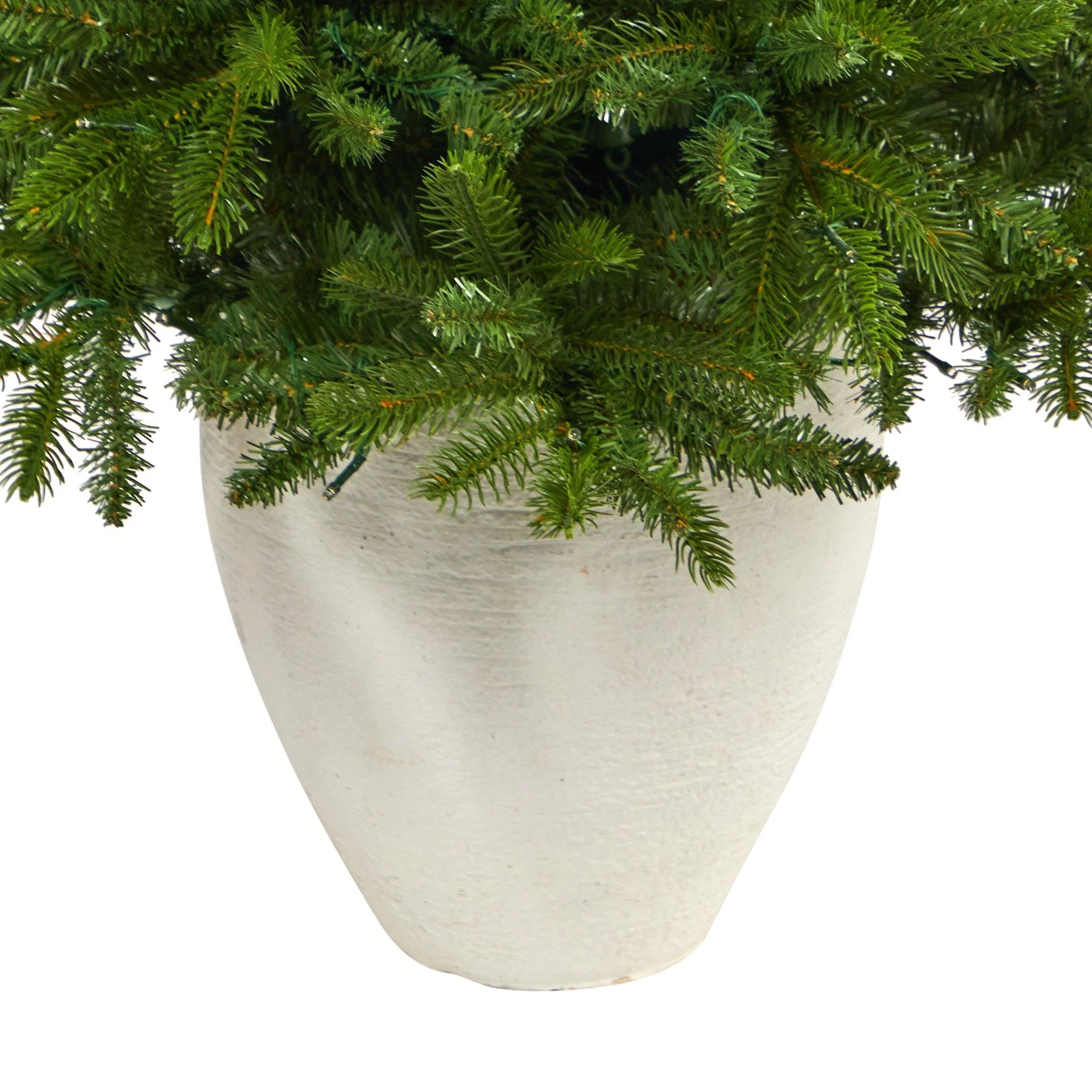 50” Sierra Spruce “Natural Look” Artificial Christmas Tree with 150 Clear LED Lights in White Planter - Image 6