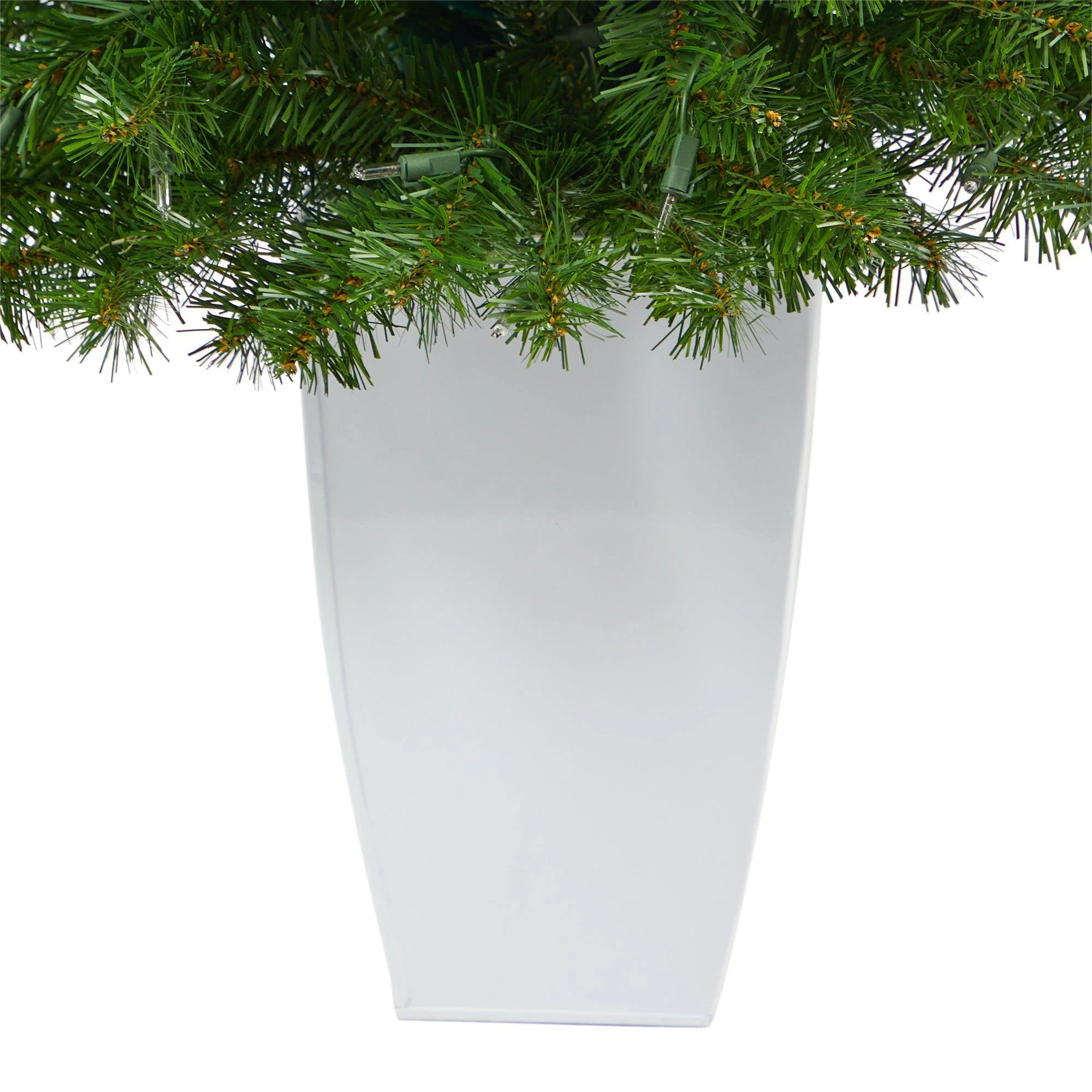 50” Virginia Fir Artificial Christmas Tree with 100 Clear Lights and 223 Bendable Branches in White Metal Planter - Image 6
