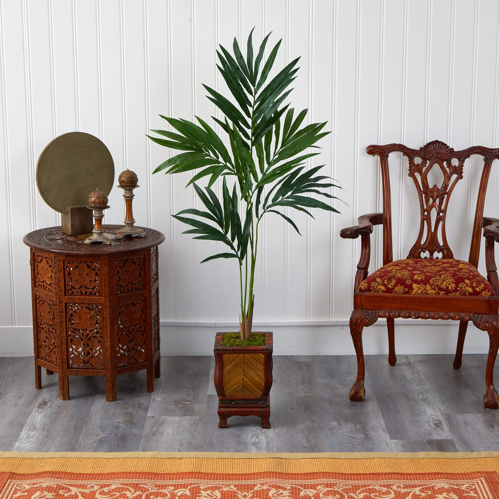 51” Kentia Artificial Palm Tree in Decorative Planter - Image 2