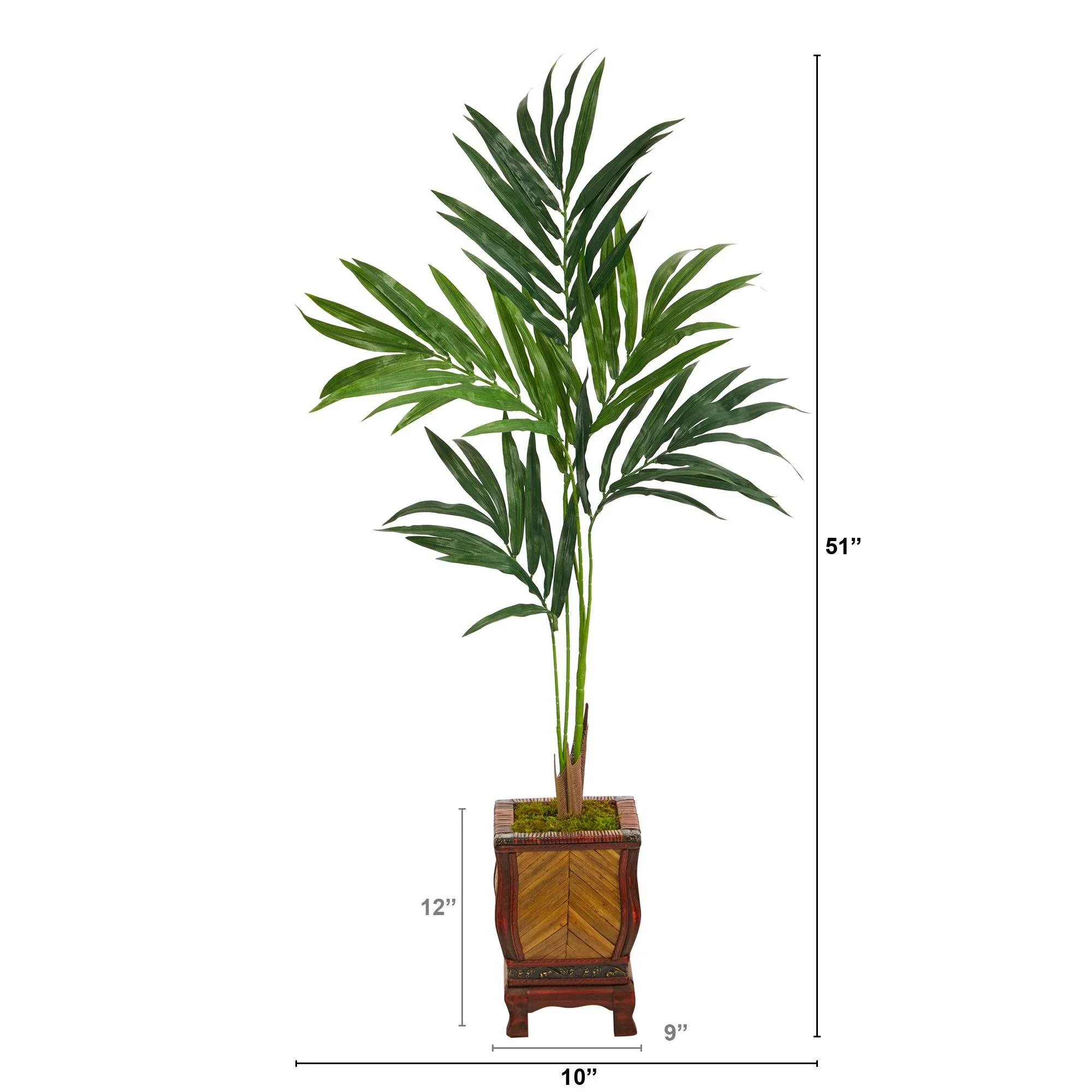 51” Kentia Artificial Palm Tree in Decorative Planter - Image 3