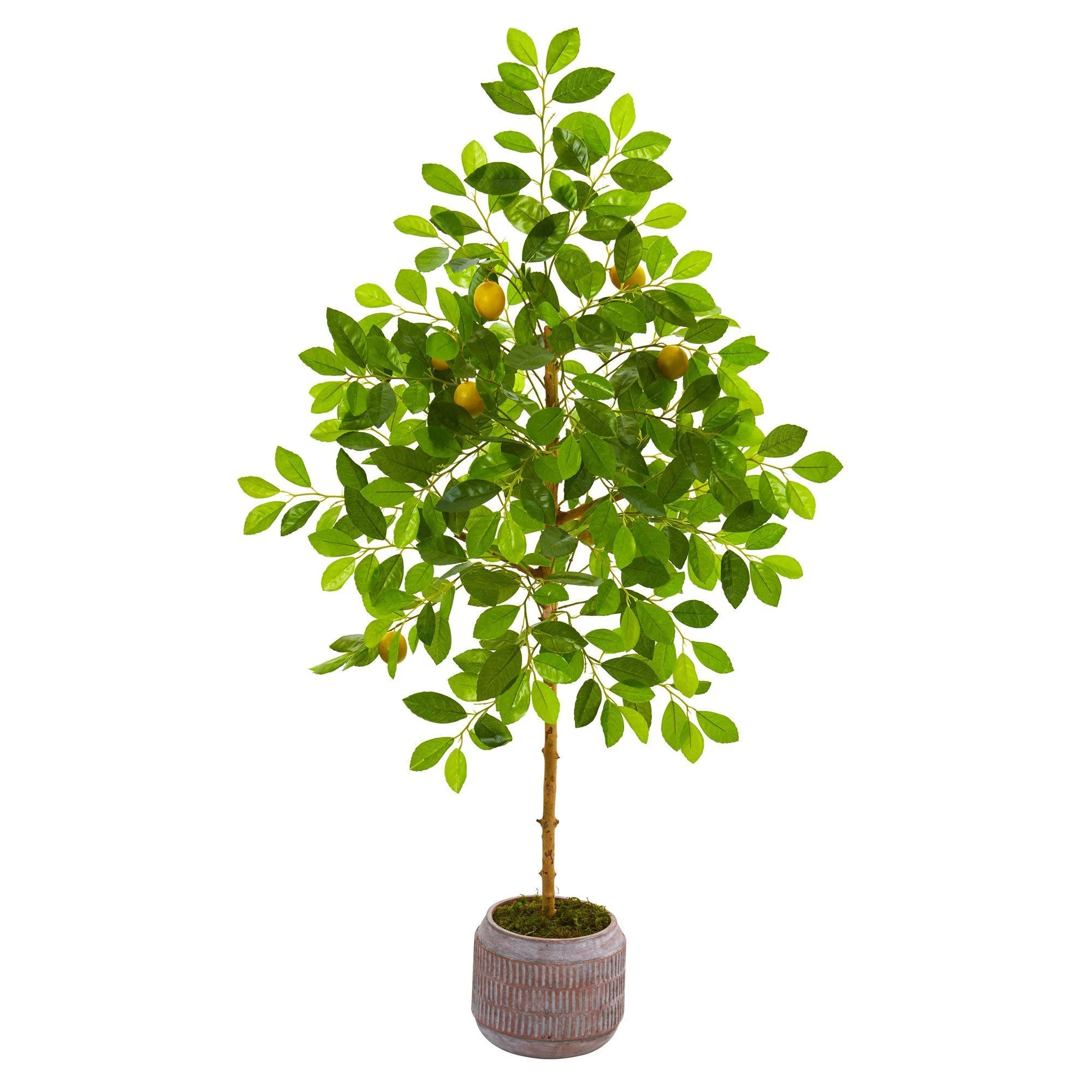 51” Lemon Artificial Tree in Stoneware Planter