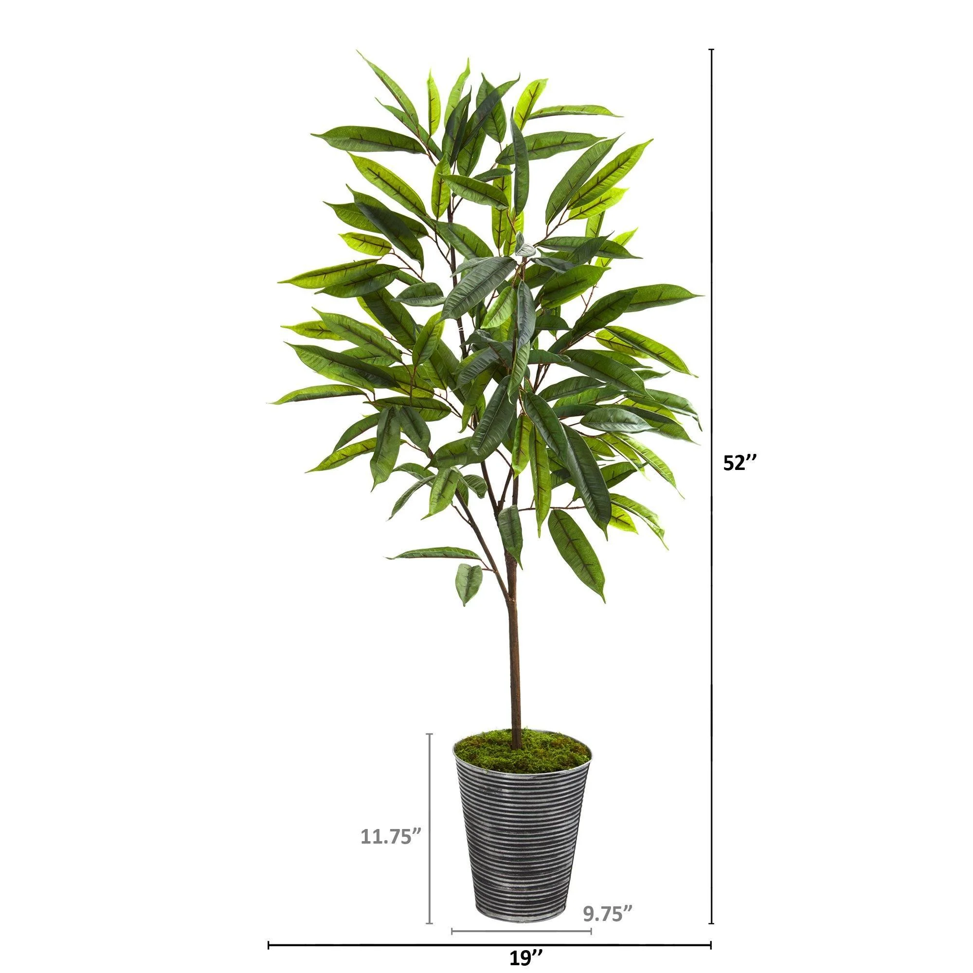 52” Ficus Artificial Plant in Planter with Black Pattern - Image 2