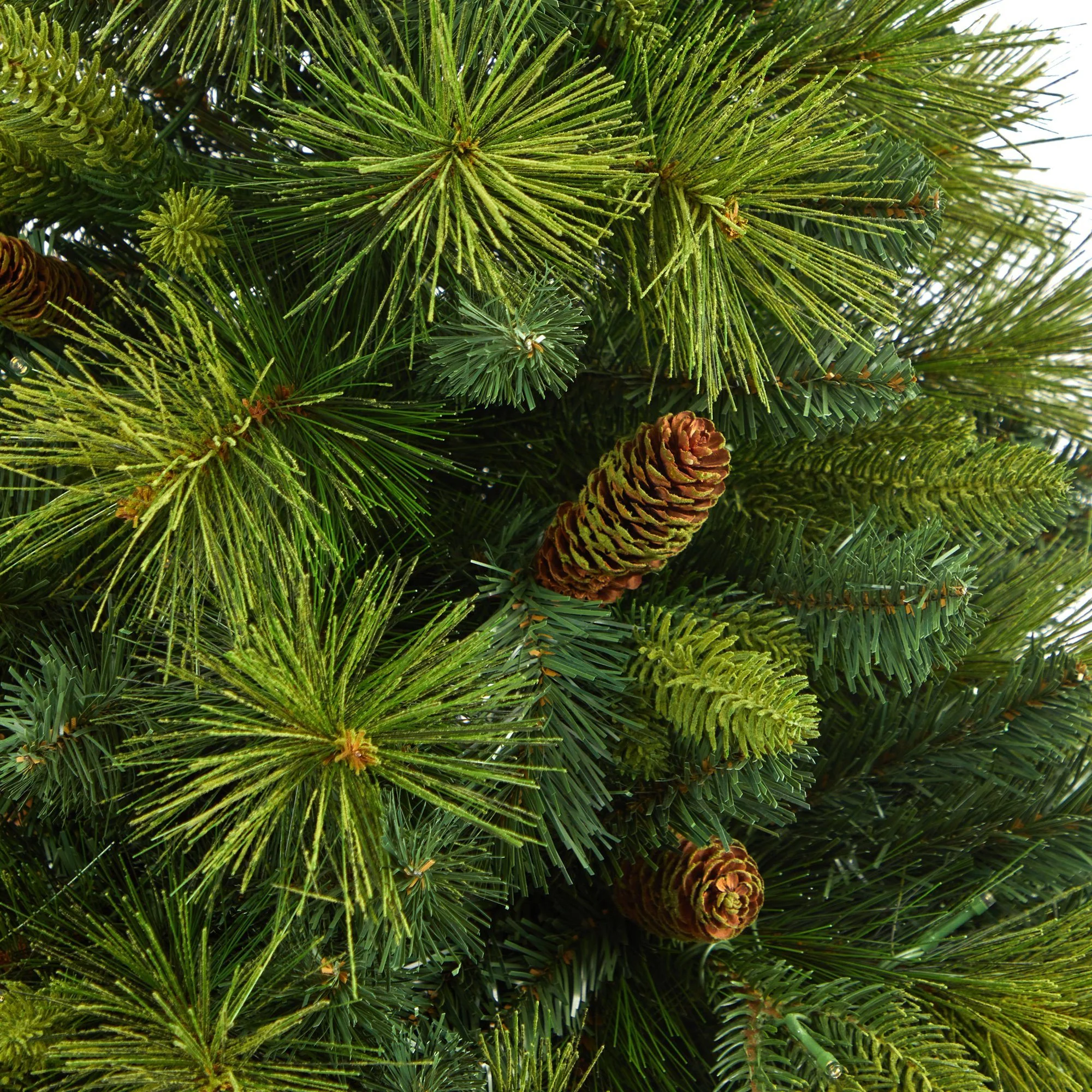 52” North Carolina Mixed Pine Artificial Christmas Tree with 130 Warm White LED Lights, 459 Bendable Branches and Pinecones in Decorative Planter - Image 5