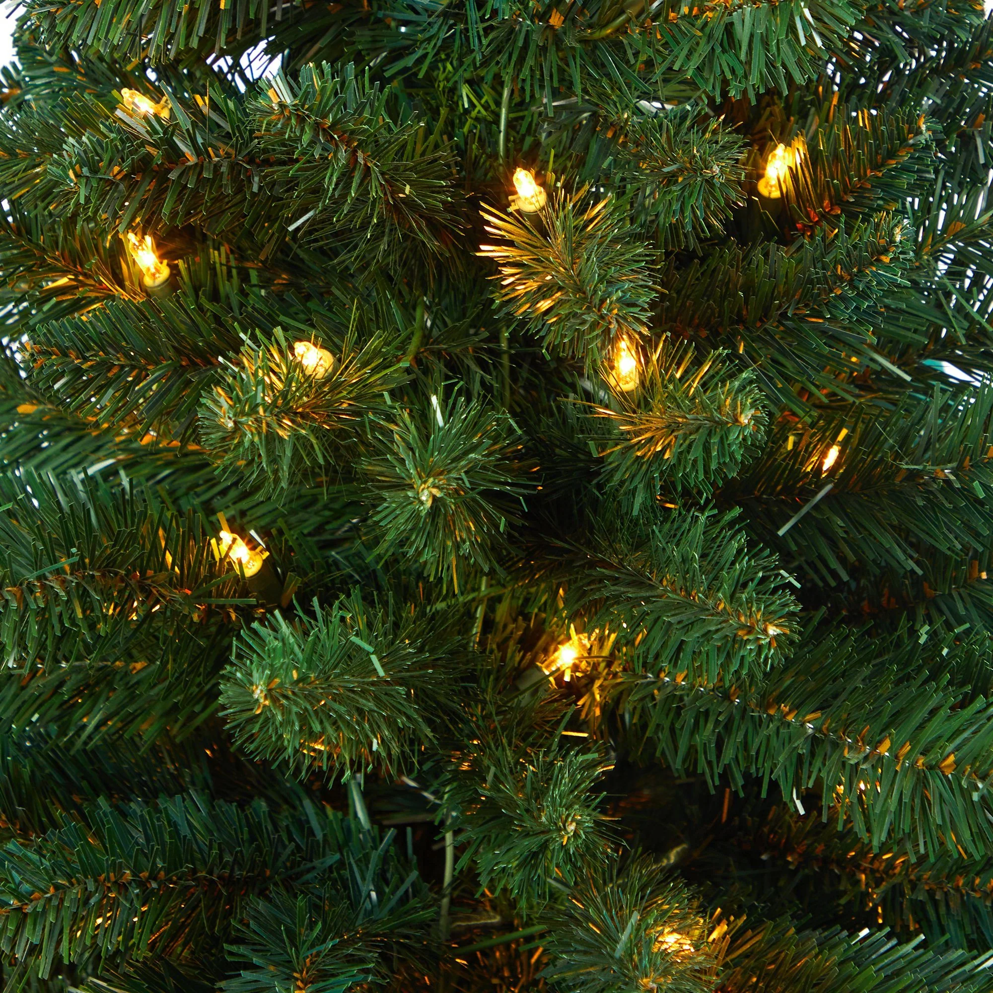 52” Northern Rocky Spruce Artificial Christmas Tree with 100 Clear Lights and 322 Bendable Branches in Tower Planter - Image 2