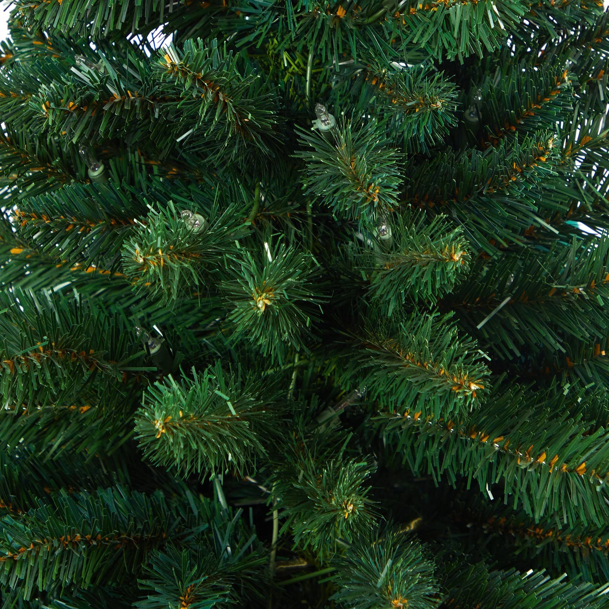 52” Northern Rocky Spruce Artificial Christmas Tree with 100 Clear Lights and 322 Bendable Branches in Tower Planter - Image 3