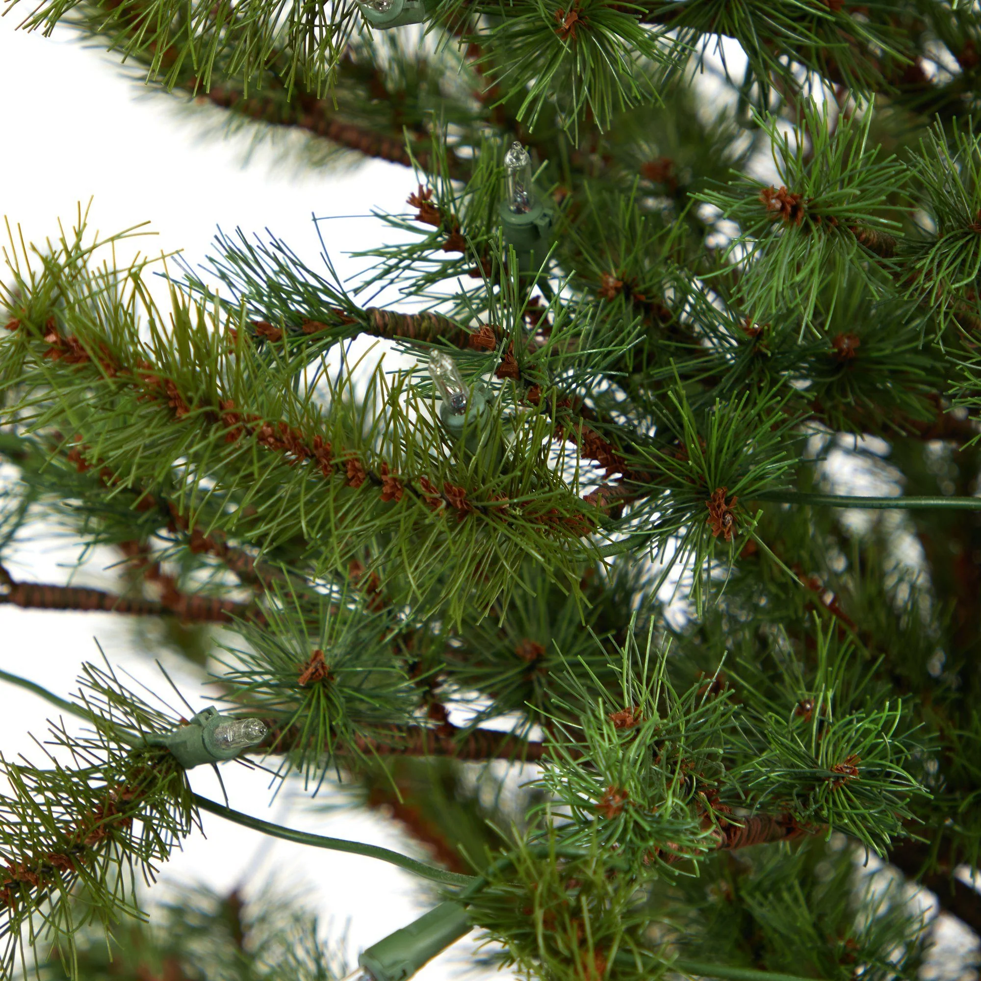 52” Vancouver Mountain Pine Artificial Christmas Tree with 100 Clear Lights and 374 Bendable Branches in Bronze Metal Planter - Image 5