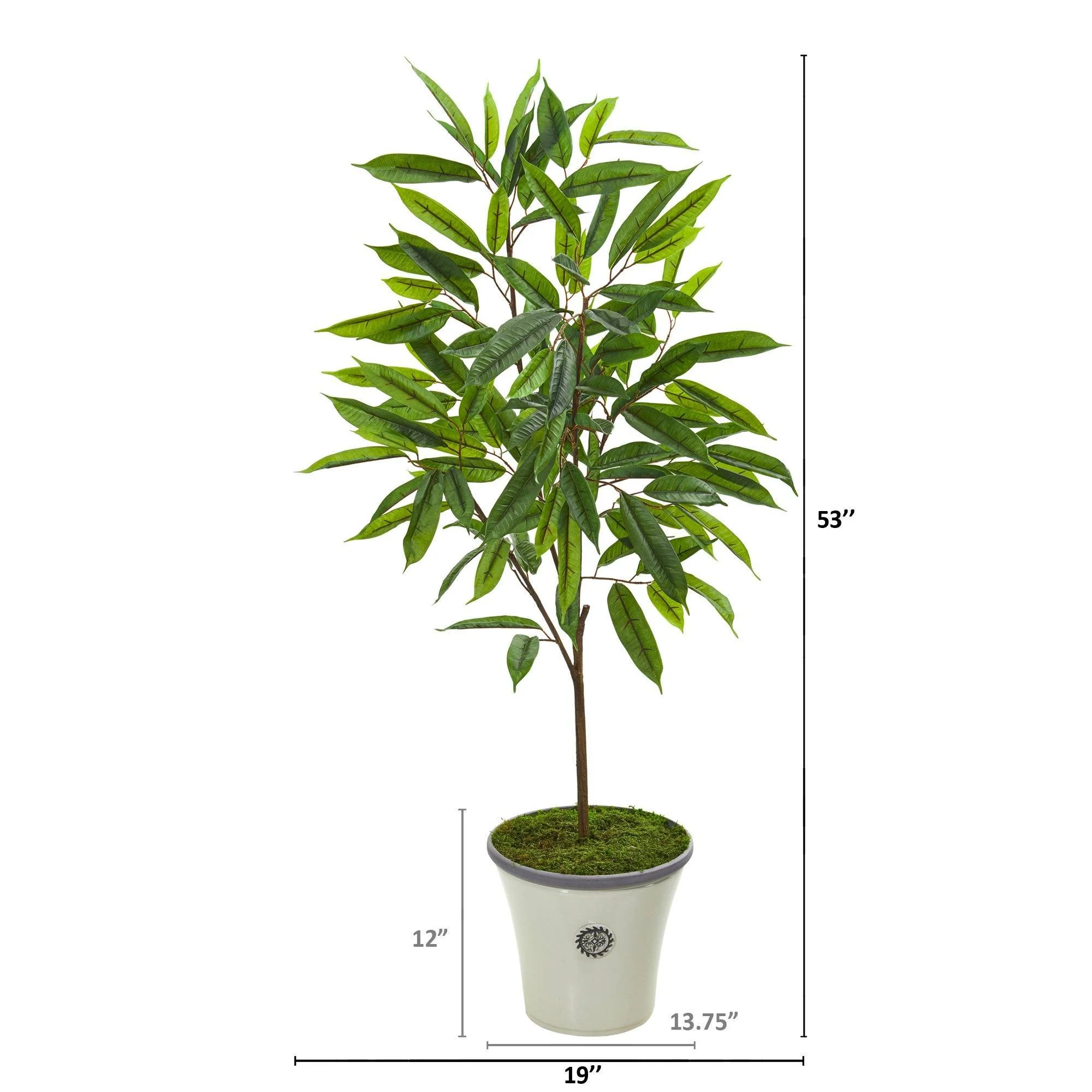 53” Ficus Artificial Plant in Decorative Planter - Image 2