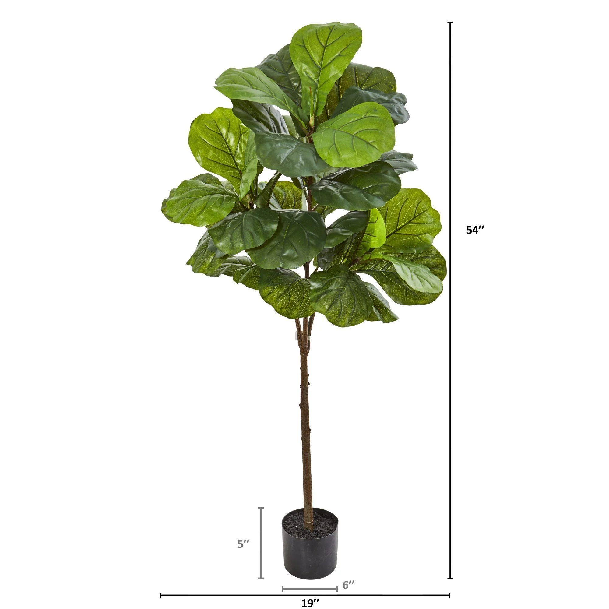 54” Fiddle Leaf Artificial Tree (Real Touch) - Image 3