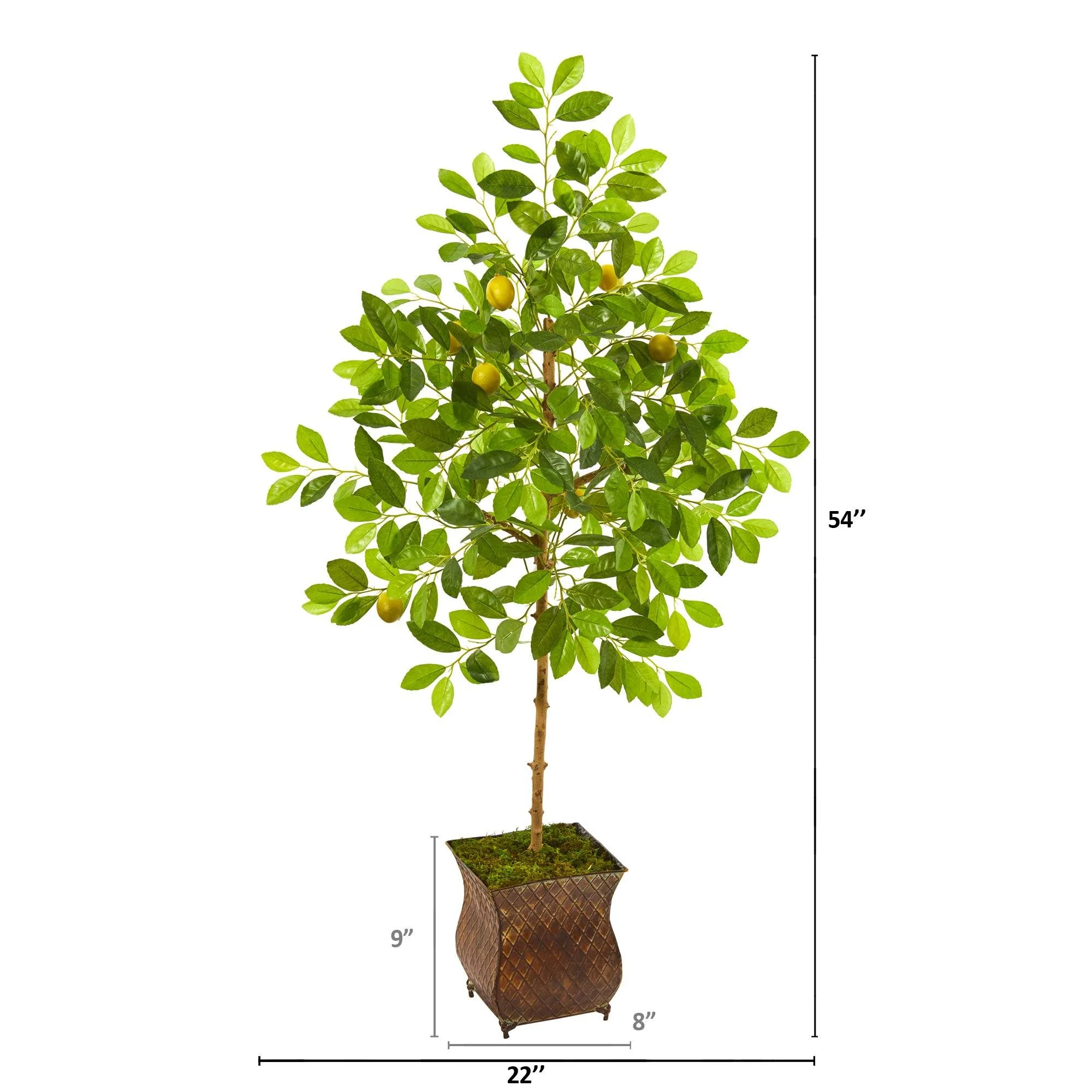 54” Lemon Artificial Tree in Decorative Planter - Image 2