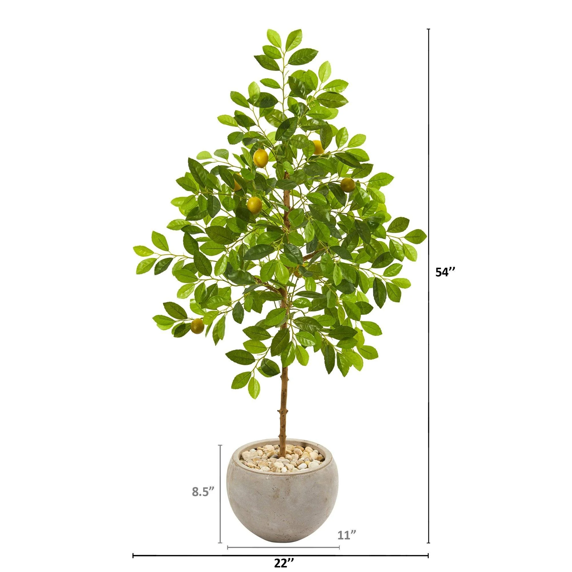 54” Lemon Artificial Tree in Sand Colored Planter - Image 2