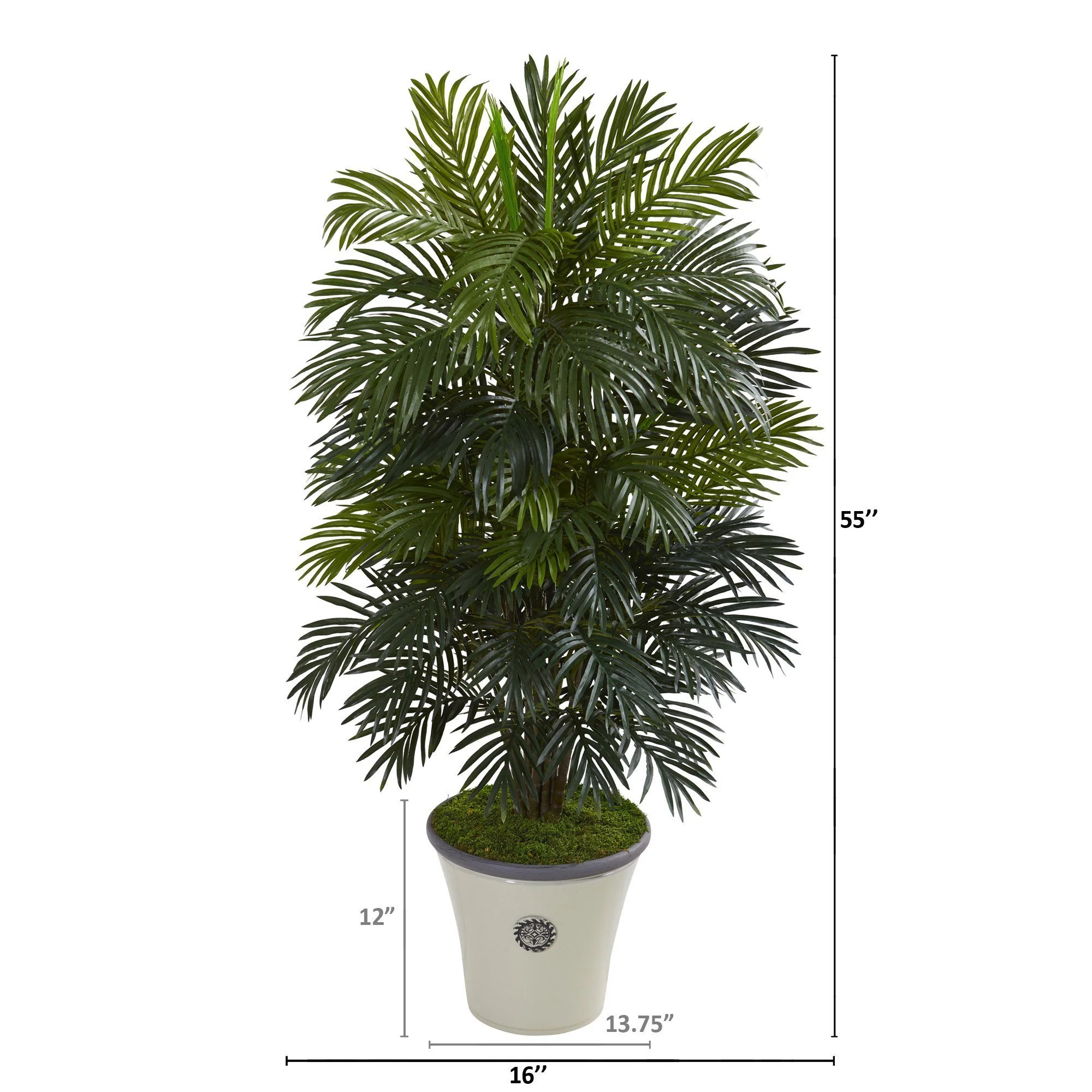 55” Areca Palm Artificial Plant in Decorative Planter - Image 2