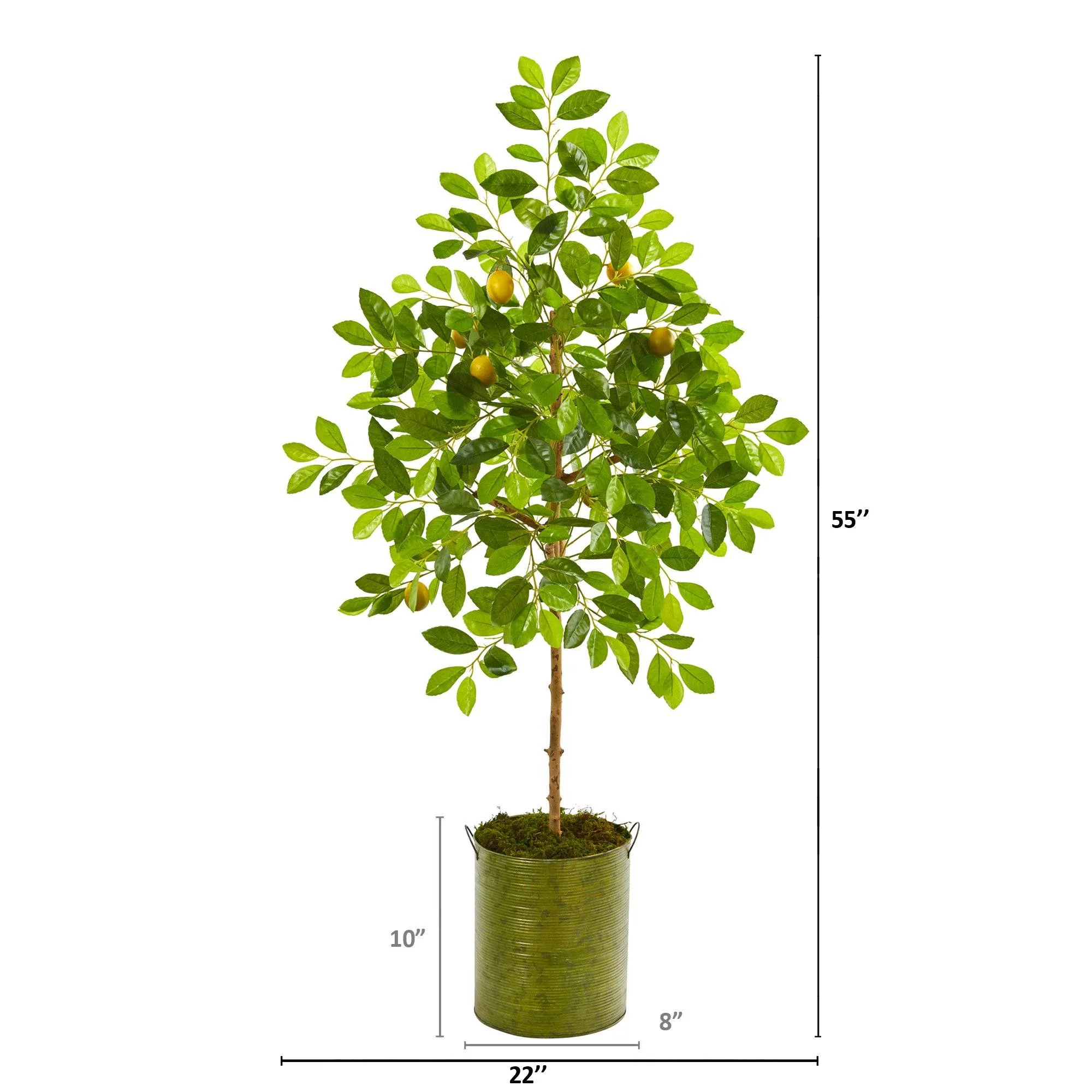 55” Lemon Artificial Tree in Green Planter - Image 2