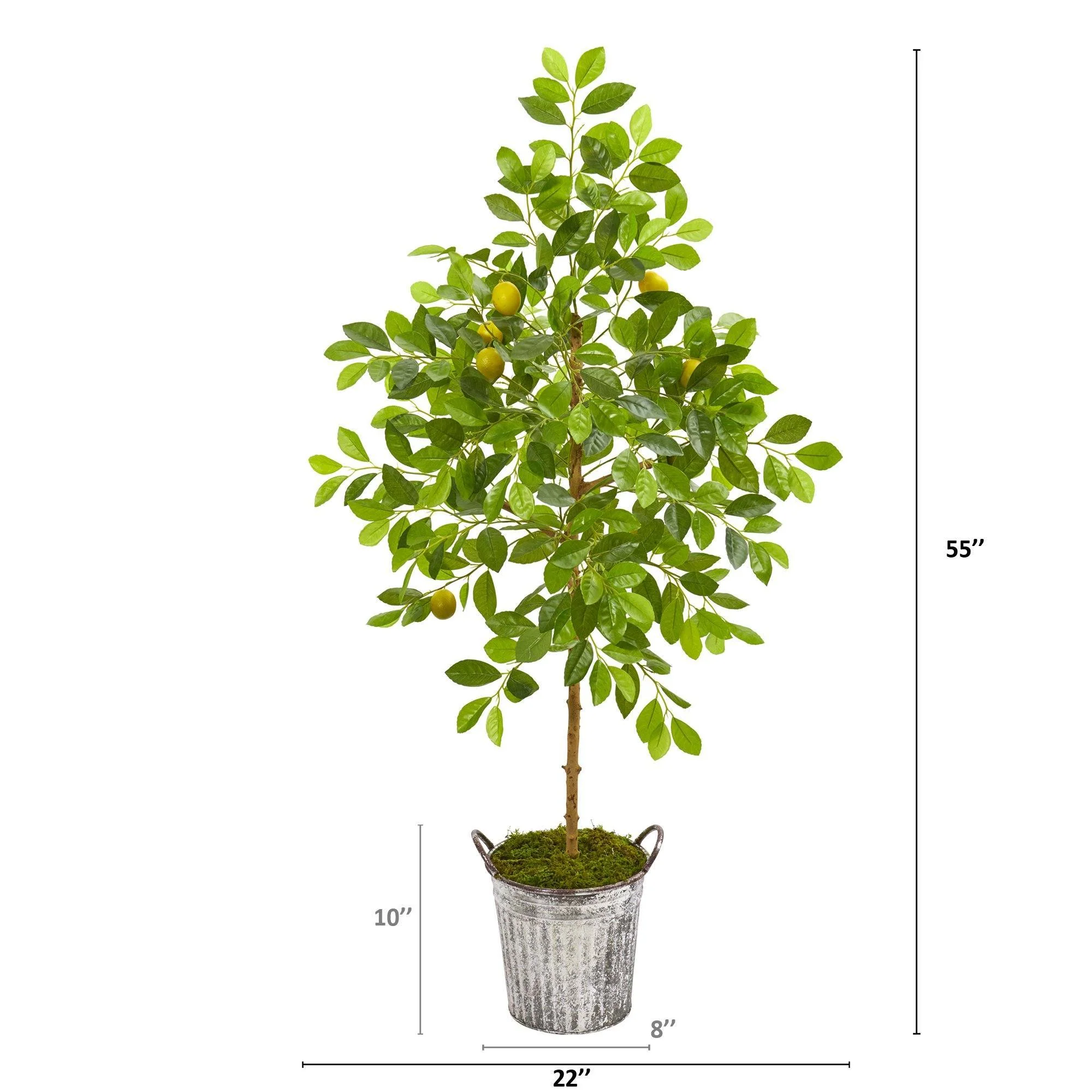 55” Lemon Artificial Tree in Vintage Metal Pail - Image 2