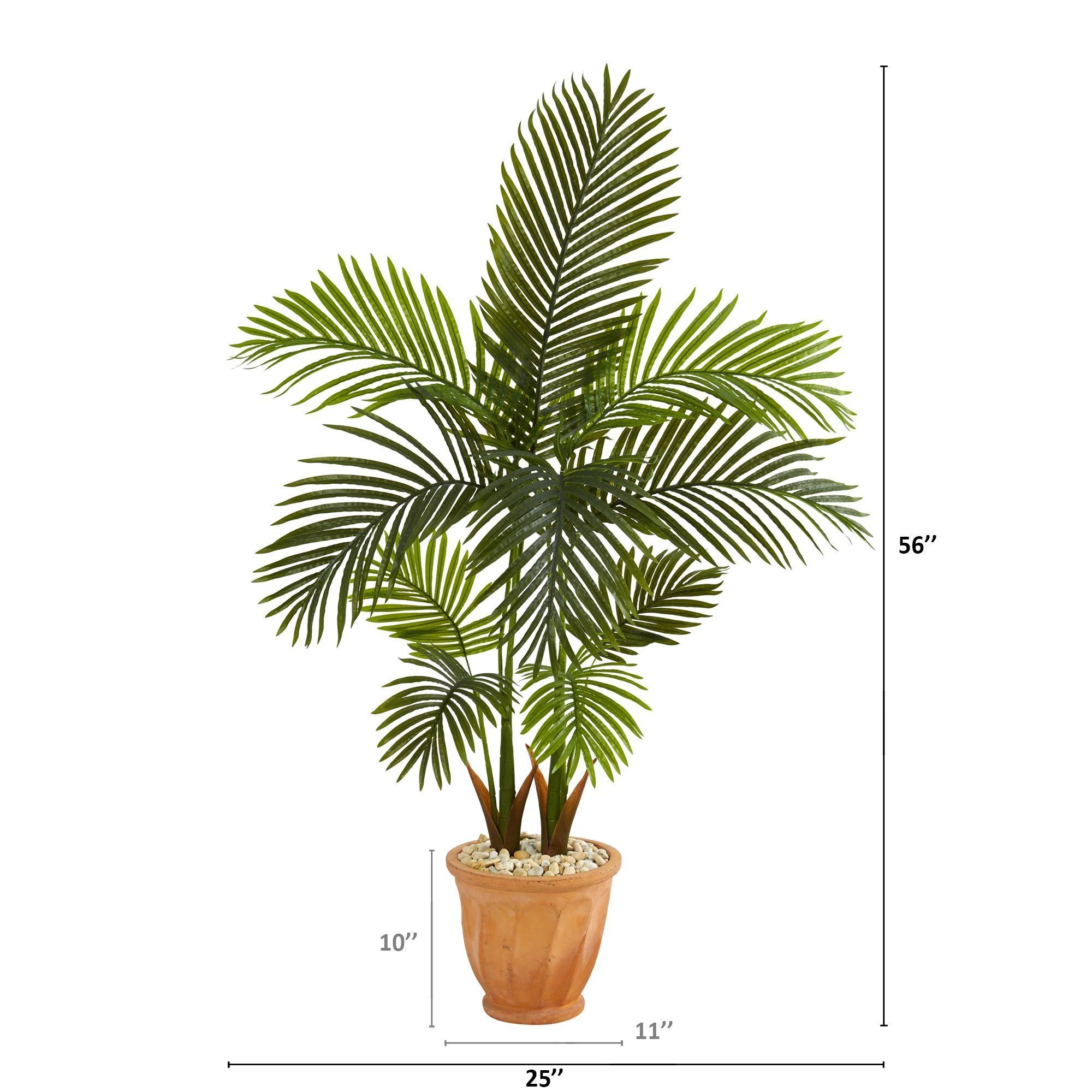 56” Areca Palm Artificial Tree in Terra-Cotta Planter - Image 2