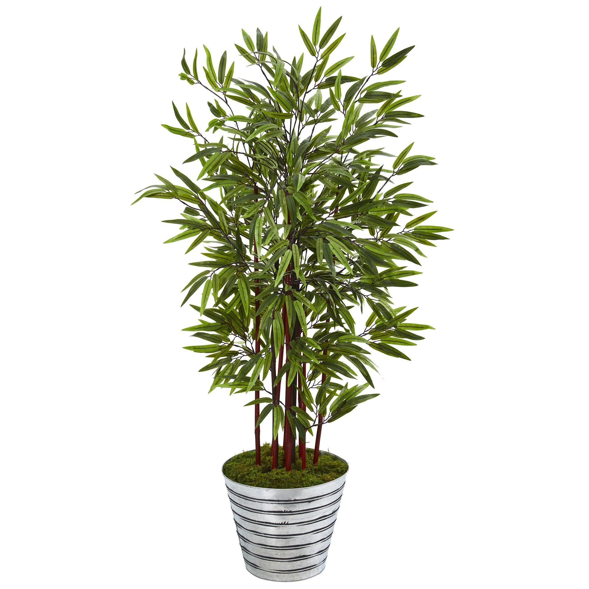 57” Bamboo Artificial Tree in Decorative Tin Bucket