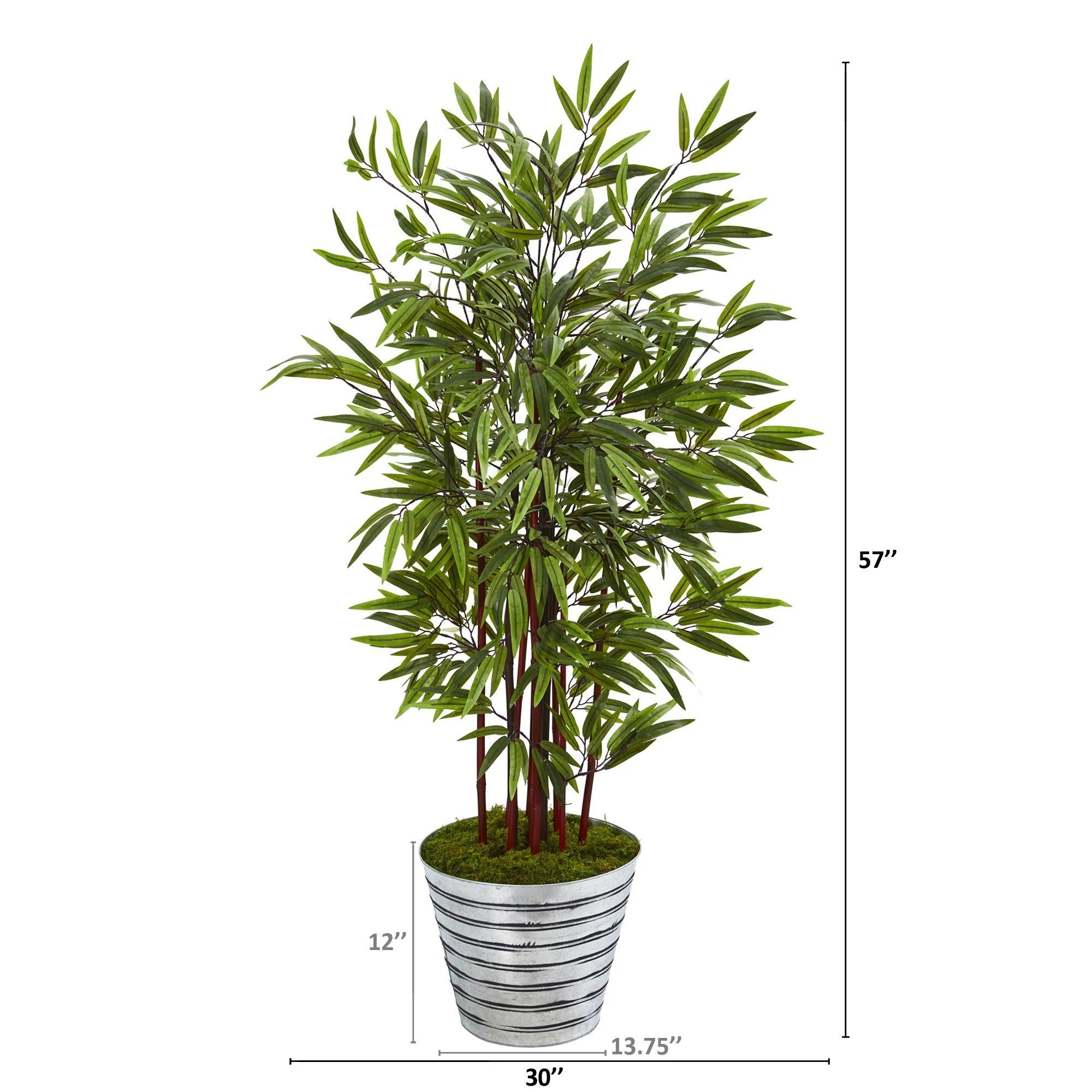 57” Bamboo Artificial Tree in Decorative Tin Bucket - Image 2