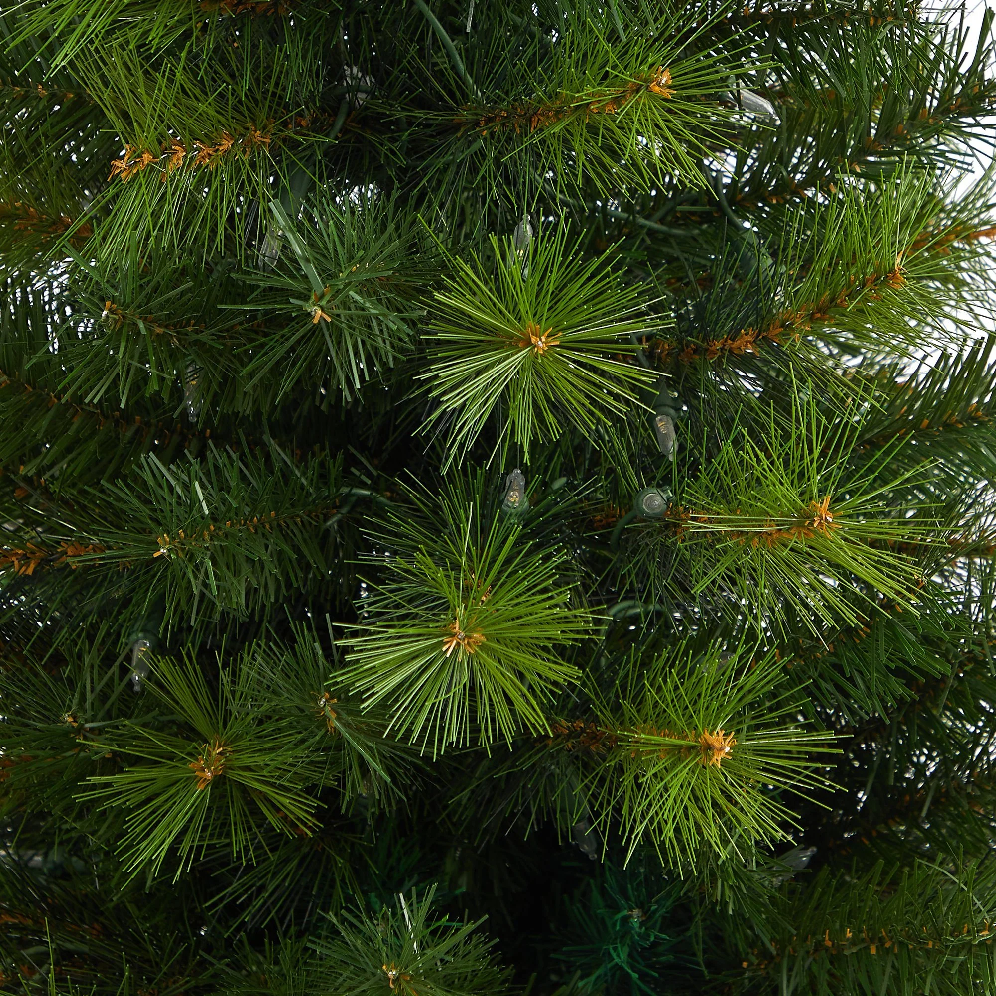 57” Green Valley Pine Artificial Christmas Tree with 100 Warm White LED Lights and 201 Bendable Branches in Tall White Planter - Image 5