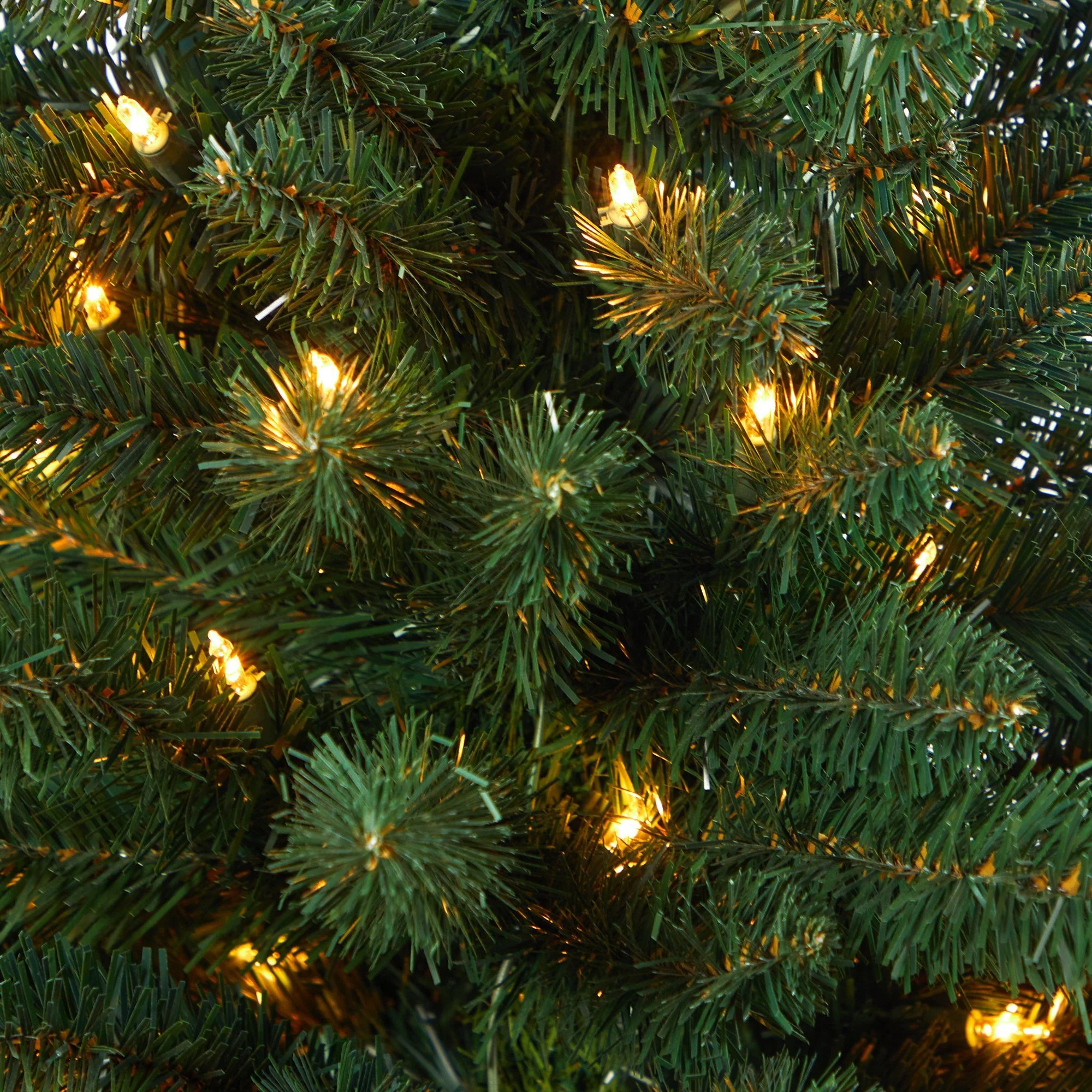 57” Northern Rocky Spruce Artificial Christmas Tree with 100 Clear Lights and 322 Bendable Branches in White Planter with Stand - Image 4
